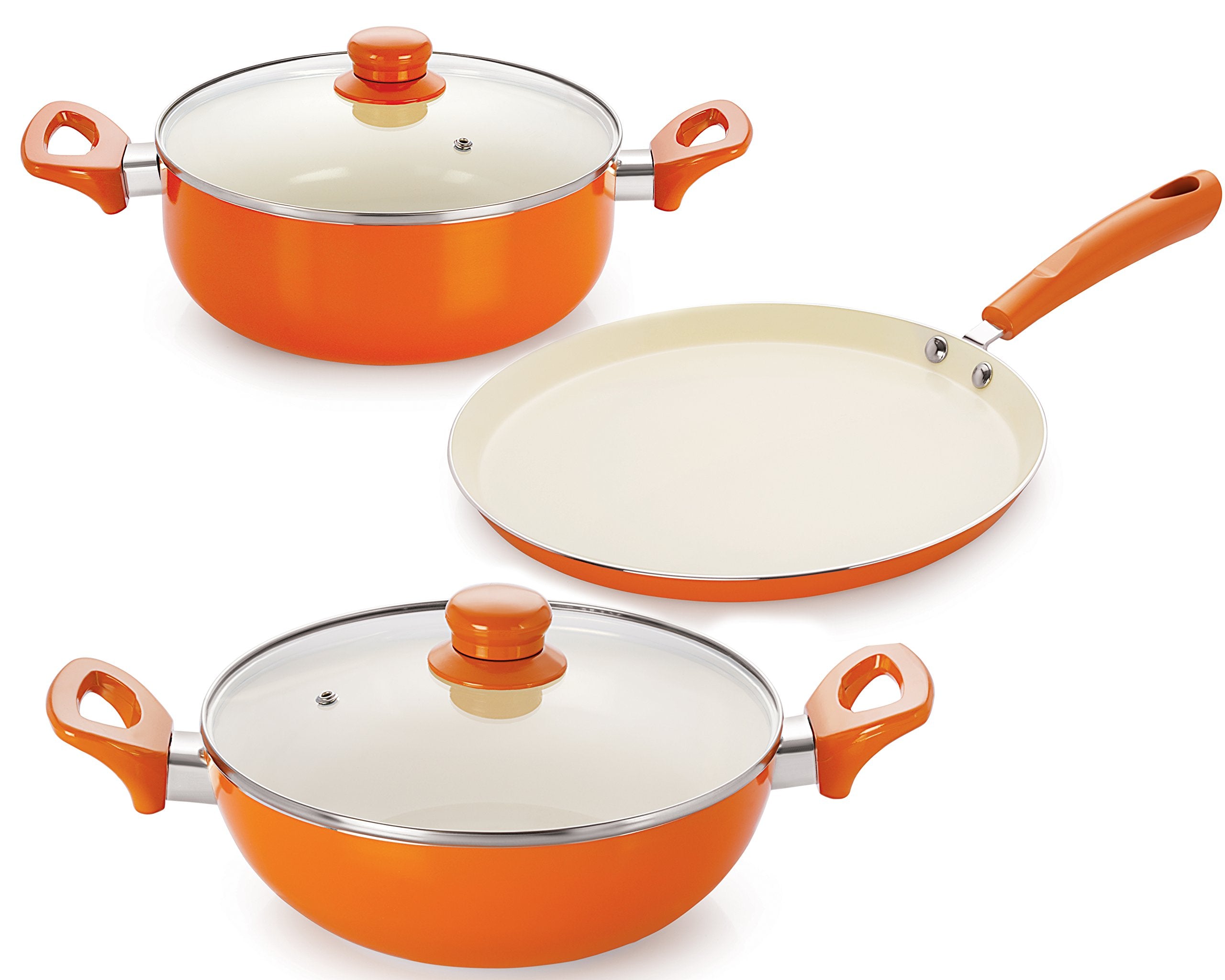 5 Layer NonStick Ceramic Combo Gift Set With Bakelite Handle