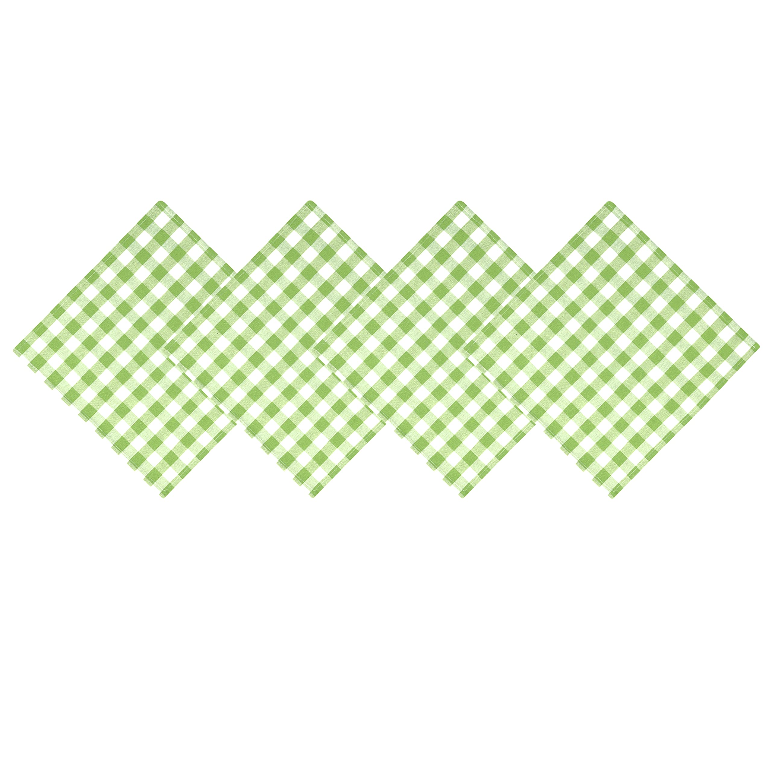 Home Bargains Plus Country Rustic Buffalo Plaid Cotton Fabric Napkins, Checkered Cottage Gingham Easy Care Napkins, Set Of 4 Nap