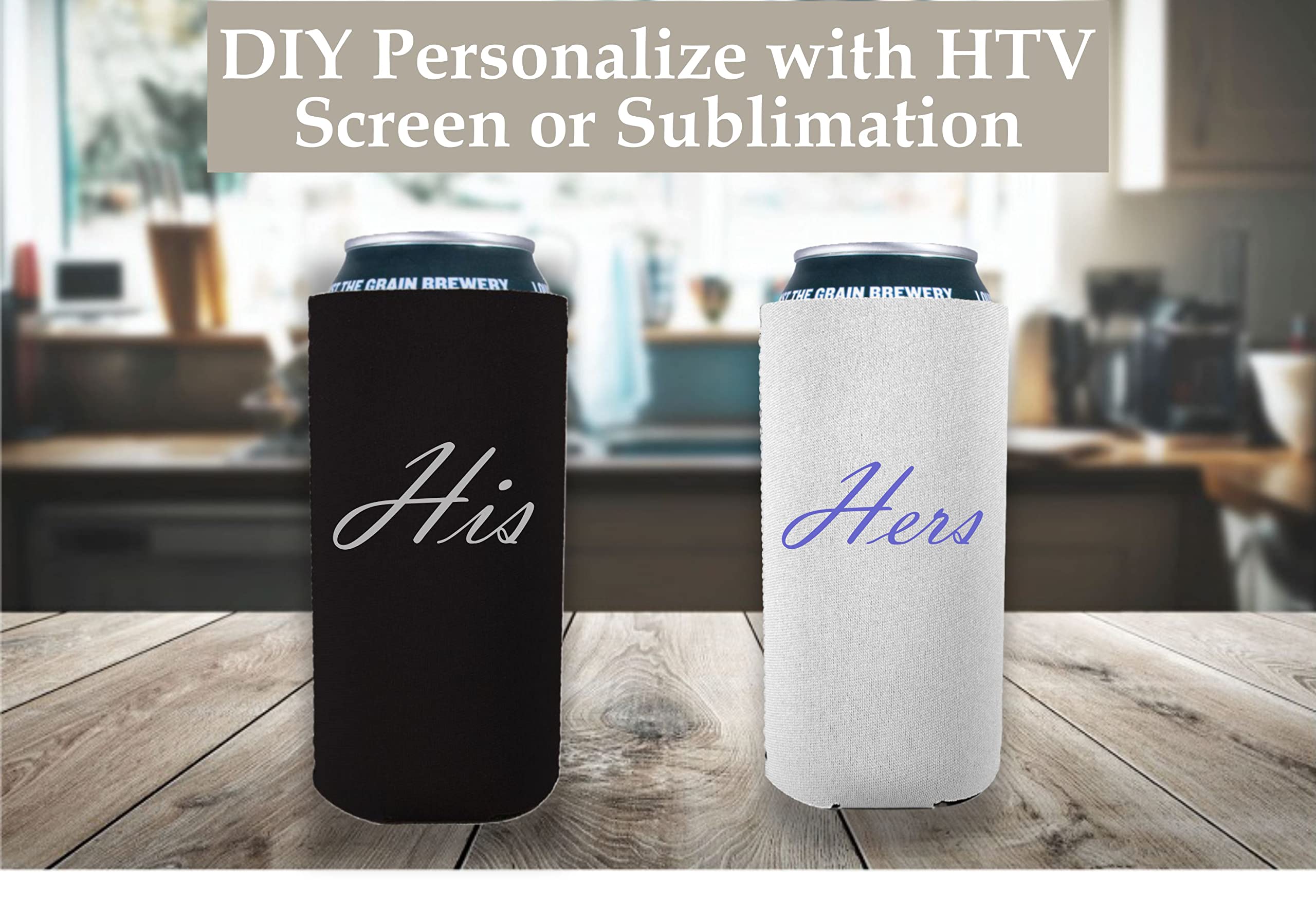 Blank Neoprene 16 Oz. Can Coolie (4 Pack, Red)