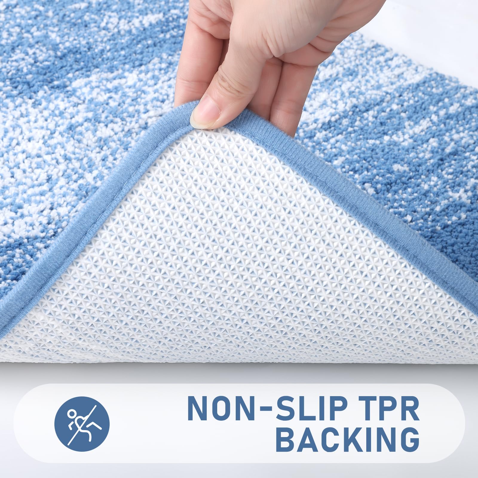 Bsmathom Bathroom Rugs Sets 5 Piece With Toilet Cover, Plush Shaggy Microfiber Bath Mats For Bathroom, Washable Bath Rugs With U