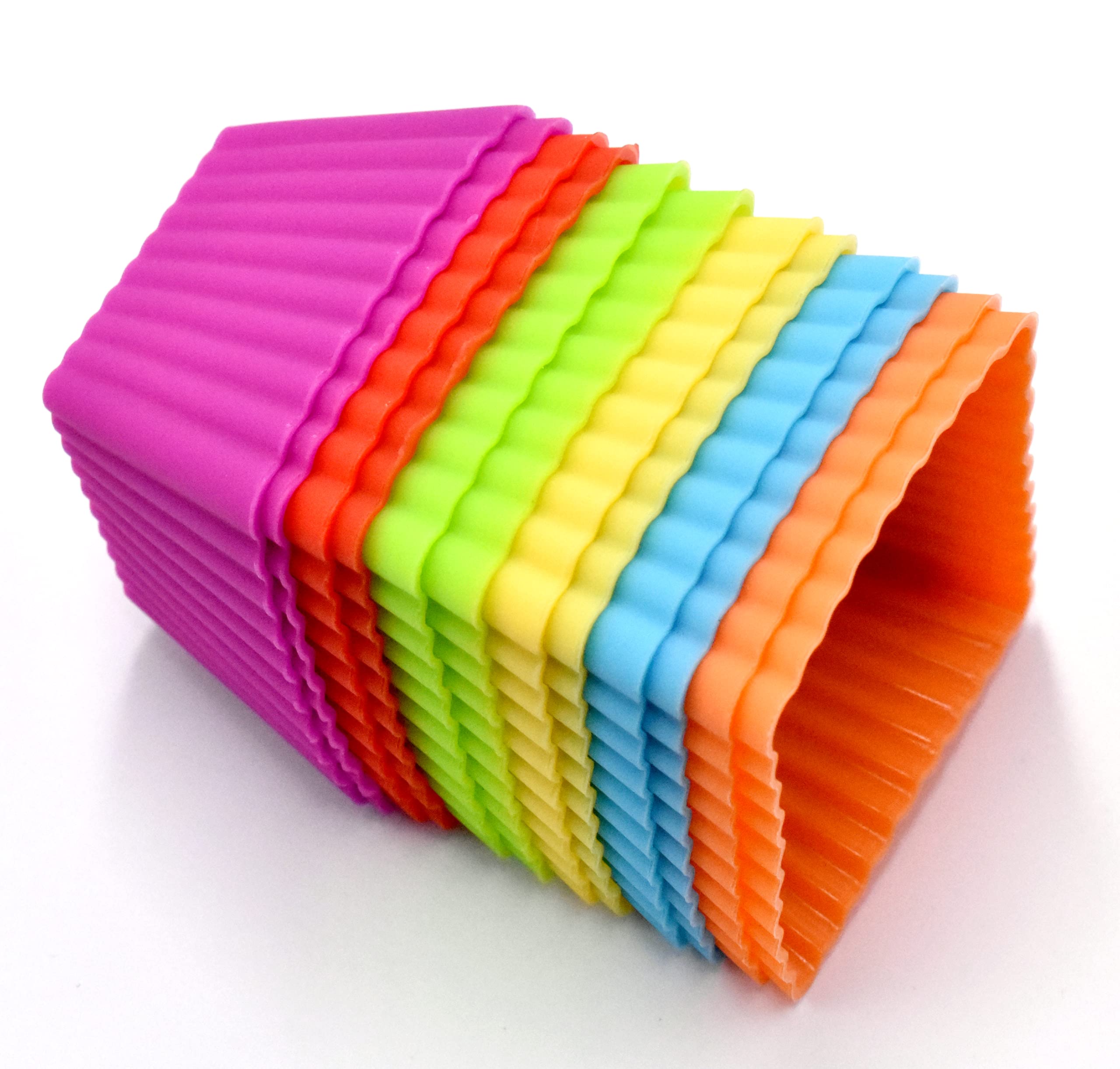 12Pcs Silicone Mini Reusable Muffin Baking Cup Small Cupcake Holders Random Color Silicone Cupcake Liners Pastry Dessert Cups No