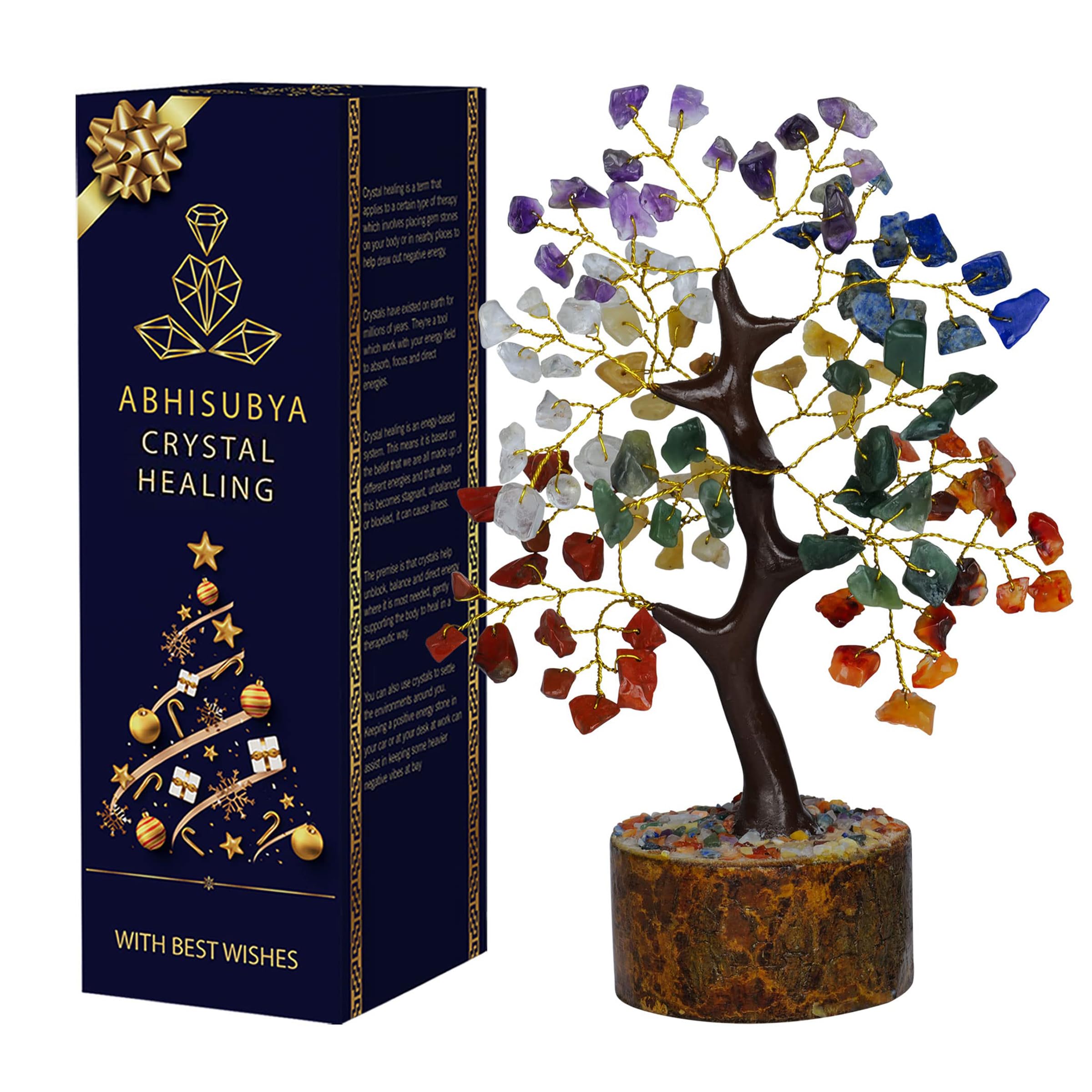 7 Chakra Tree of Life - Money Tree - Aesthetic Room Decor - Crystal Necklace - Nature Decor - Crystal Tree - Buddha Decor - Retu
