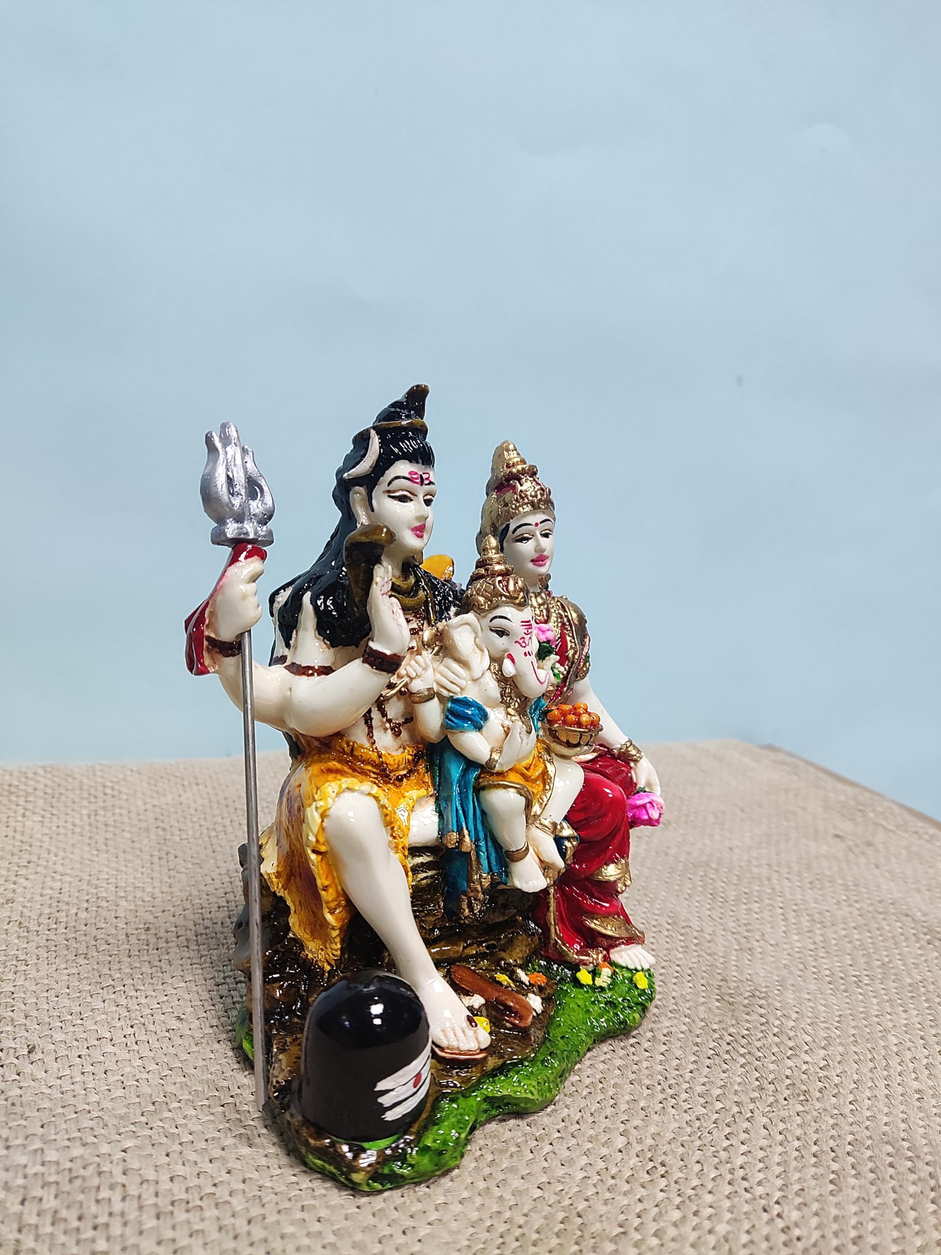 Pratima Shiv Parivar Murti Idol | Shiva Parvati - Shiv Parivar Bholenath Shankar Ganesh Family Murti Idol Statue Sculpture