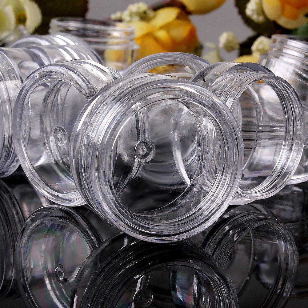 50 Pcs Clear Empty Plastic Cosmetic Containers 5 Gram Size Pot Jars Eyshadow Container Lot (50 Pcs)