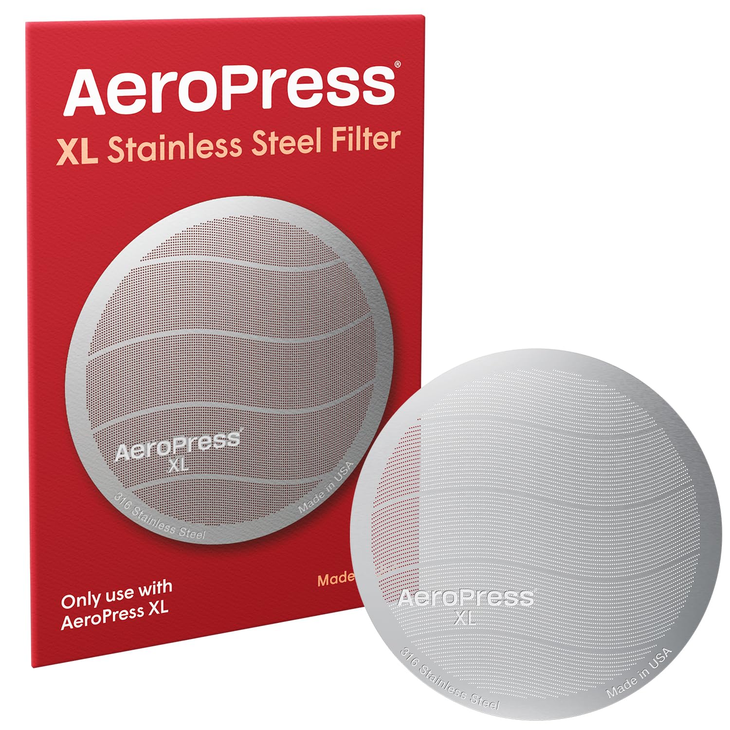 Aeropress Xl Stainless Steel Reusable Filter, Aeropress Metal Filter, Premium 316 Stainless Steel Filter For Aeropress Xl Coffee