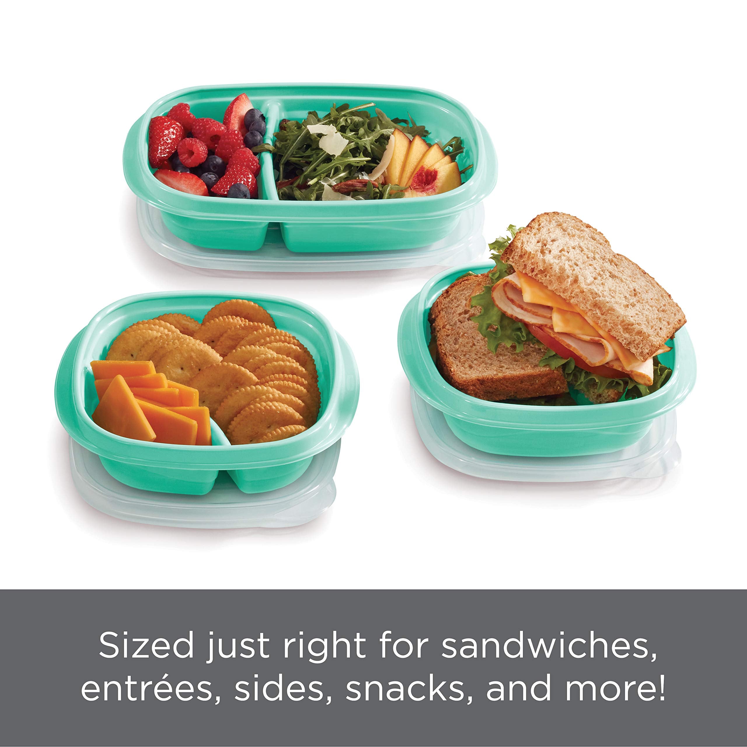 Rubbermaid 50-Piece Food Storage Containers Set With Lids, Teal Splash - Perfect For Lunch, Meal Prep, Leftovers & More - Top Ra