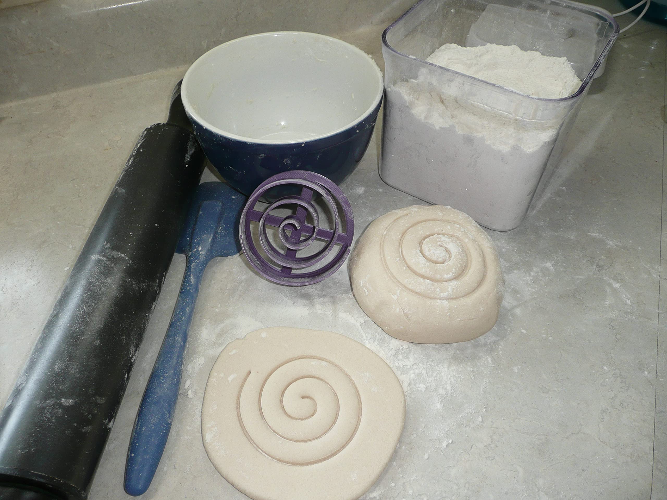 Yngllc Swirl Design Pattern Concha Cutter Mexican Sweet Bread Stamp Made In Usa Pr4393 Purple