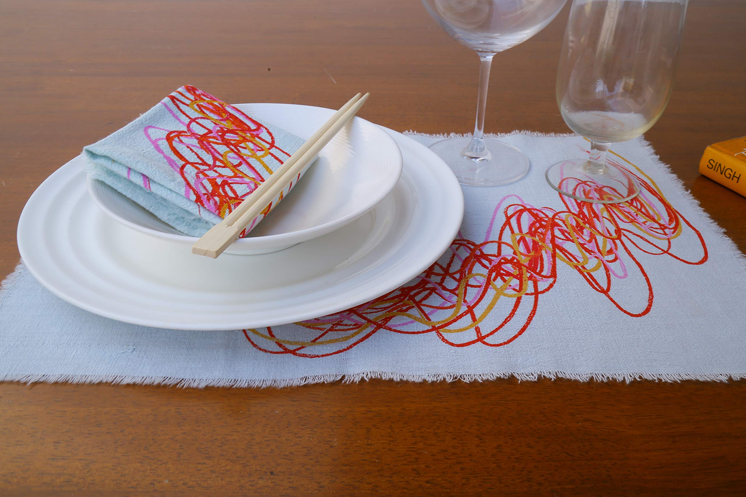 Gitika Goyal Home Napblhrtrd Crayons Table Napkins, 17'', Blue