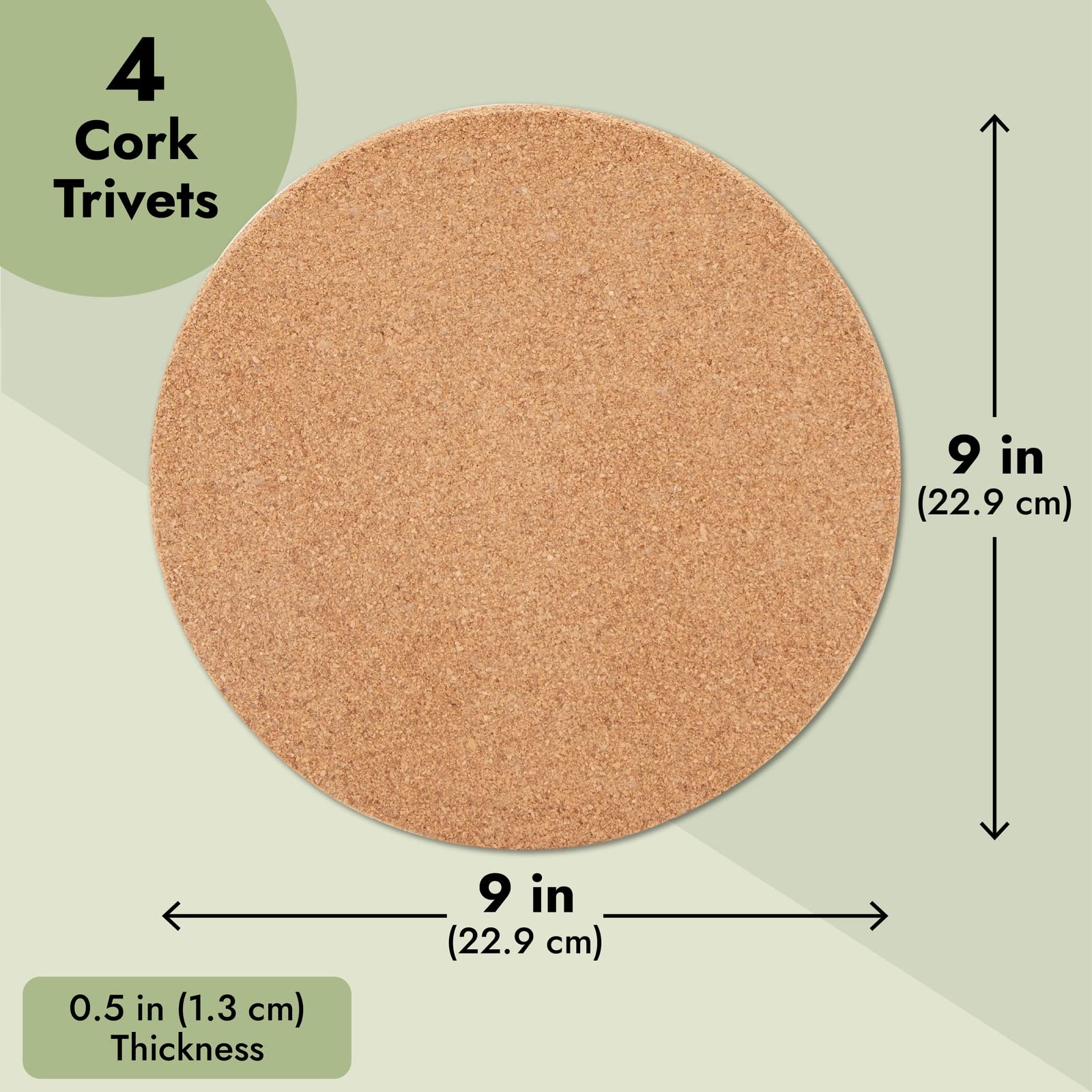 Juvale Round Cork Trivets For Hot Dishes, Plates, And Kitchen Countertops, Multifunctional Heat Resistant Corkboard Pads For Hot