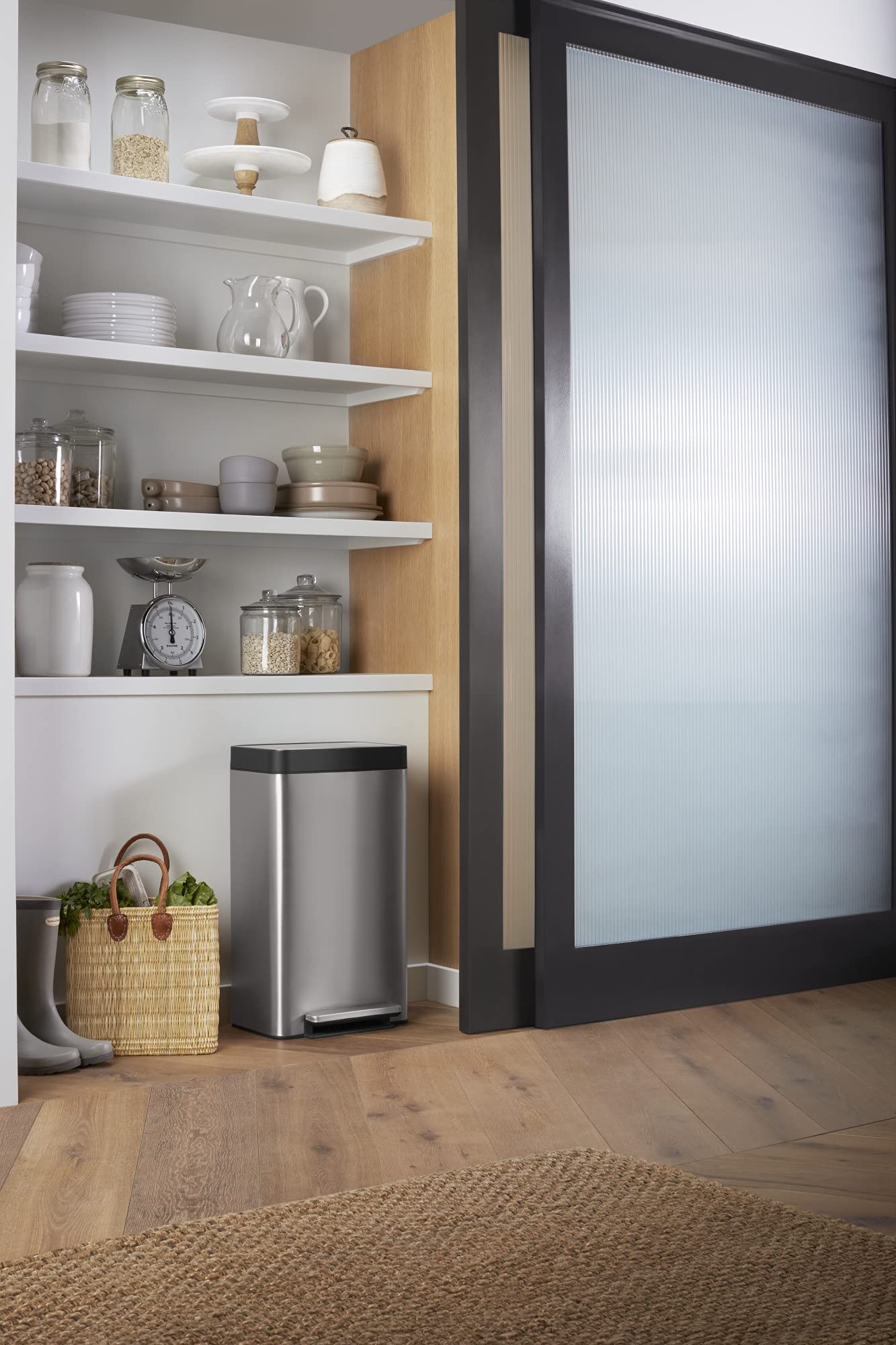 Kohler 8 Gallon Tall Hands-Free Kitchen Step Can, Trash Can With Foot Pedal, Quiet-Close Lid, Stainless Steel, K-20941-St
