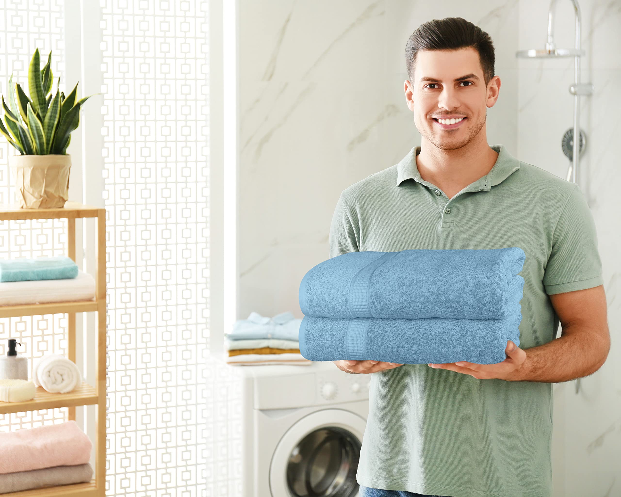 Utopia Towels - Luxurious Jumbo Bath Sheet 2 Piece - 600 Gsm 100% Ring Spun Cotton Highly Absorbent And Quick Dry Extra Large Ba