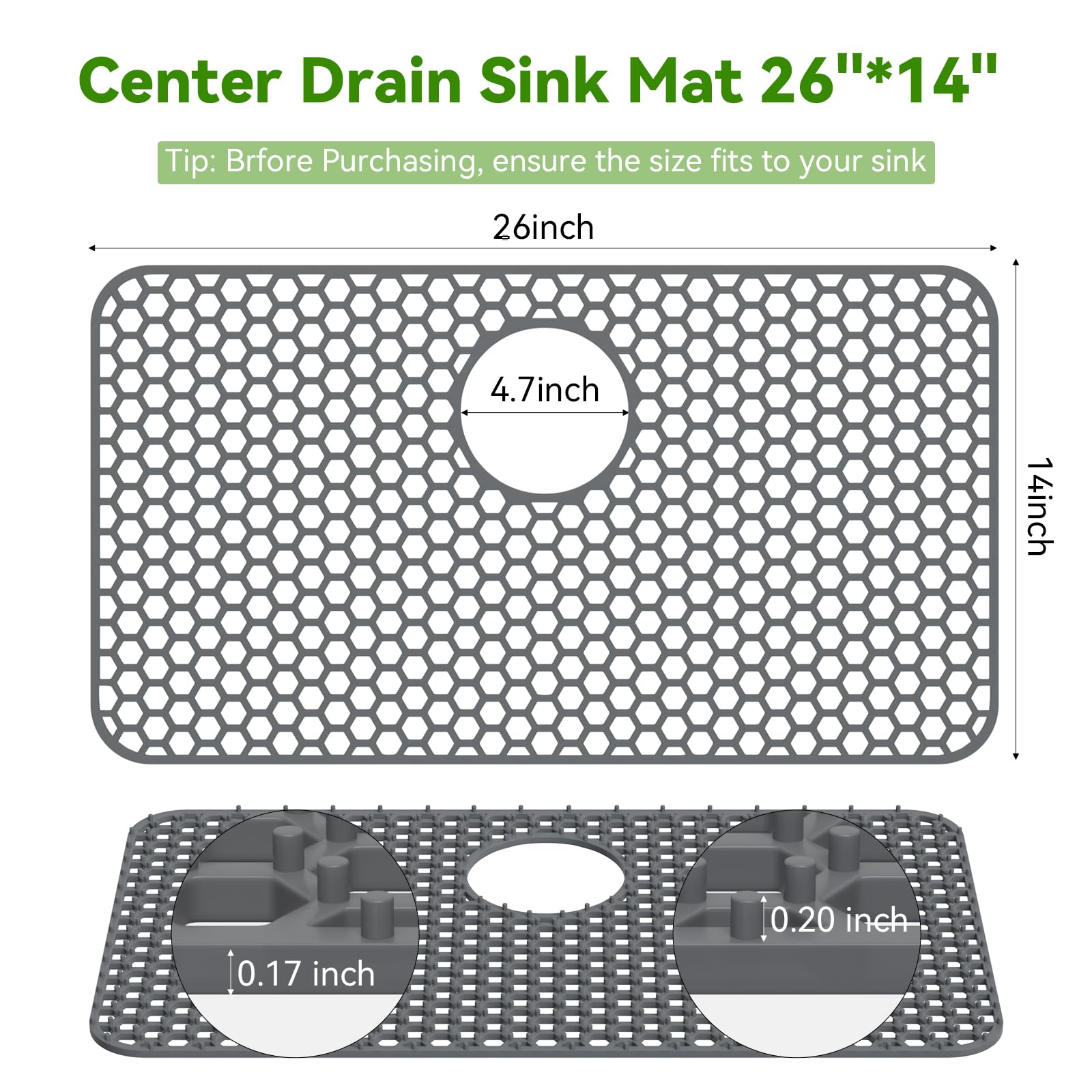 Silicone Sink Mat Toovem Kitchen Sink Mats 26''X14'' Sink Protectors For Kitchen Sink With Heat Resistant Flexible Stable For Bo