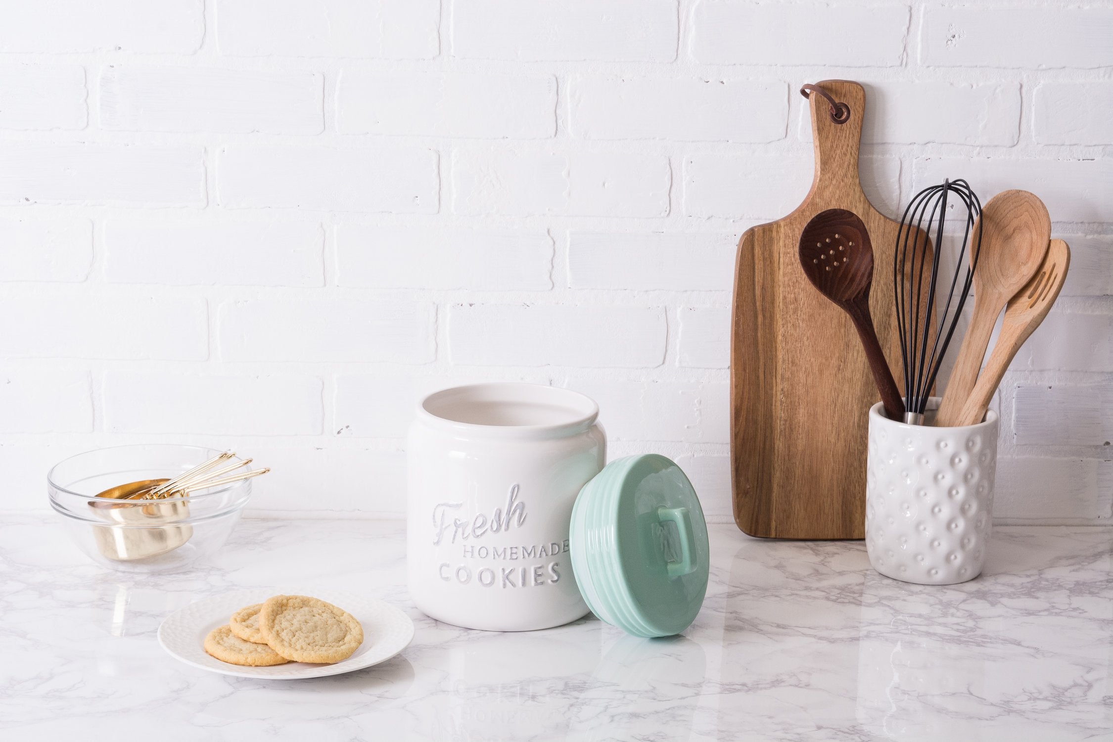 DII Kitchen Accessories Collection Ceramics  Cookie Jar  Aqua