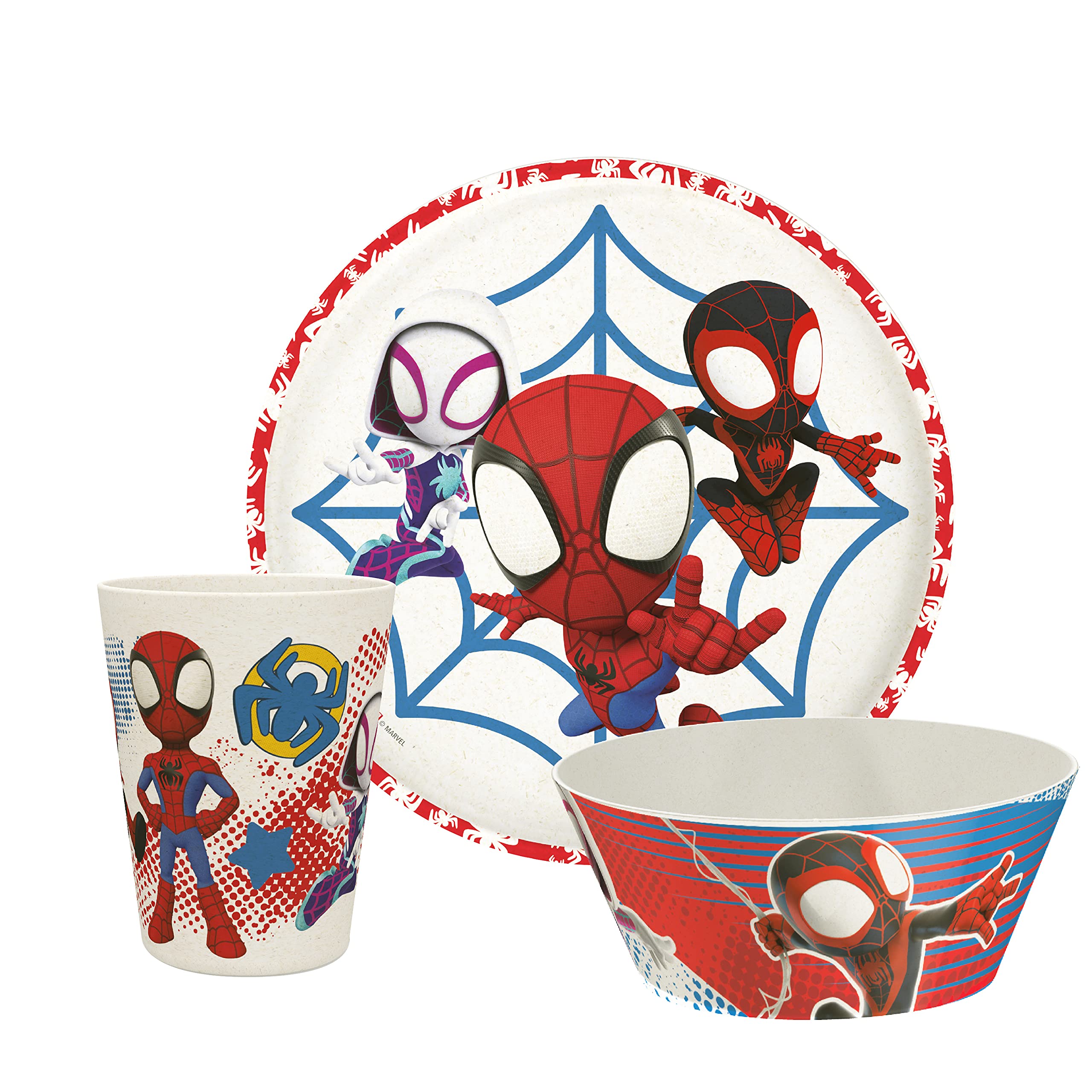 Zak Designs Marvel Spider-Man Dinnerware Set For Kids Includes 8'' Plate, 6'' Bowl, And 10Oz Tumbler, Durable And Sustainable Me