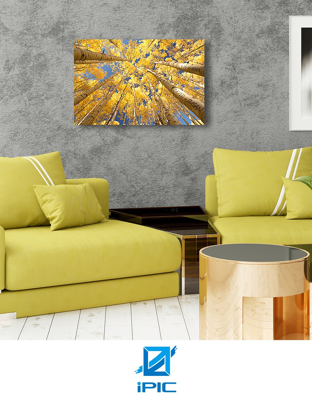 Ipic - Fall In Love, Personalized Artwork With Names And Date On, Customized Gift For Anniversary,Wedding,Birthday And Holidays.