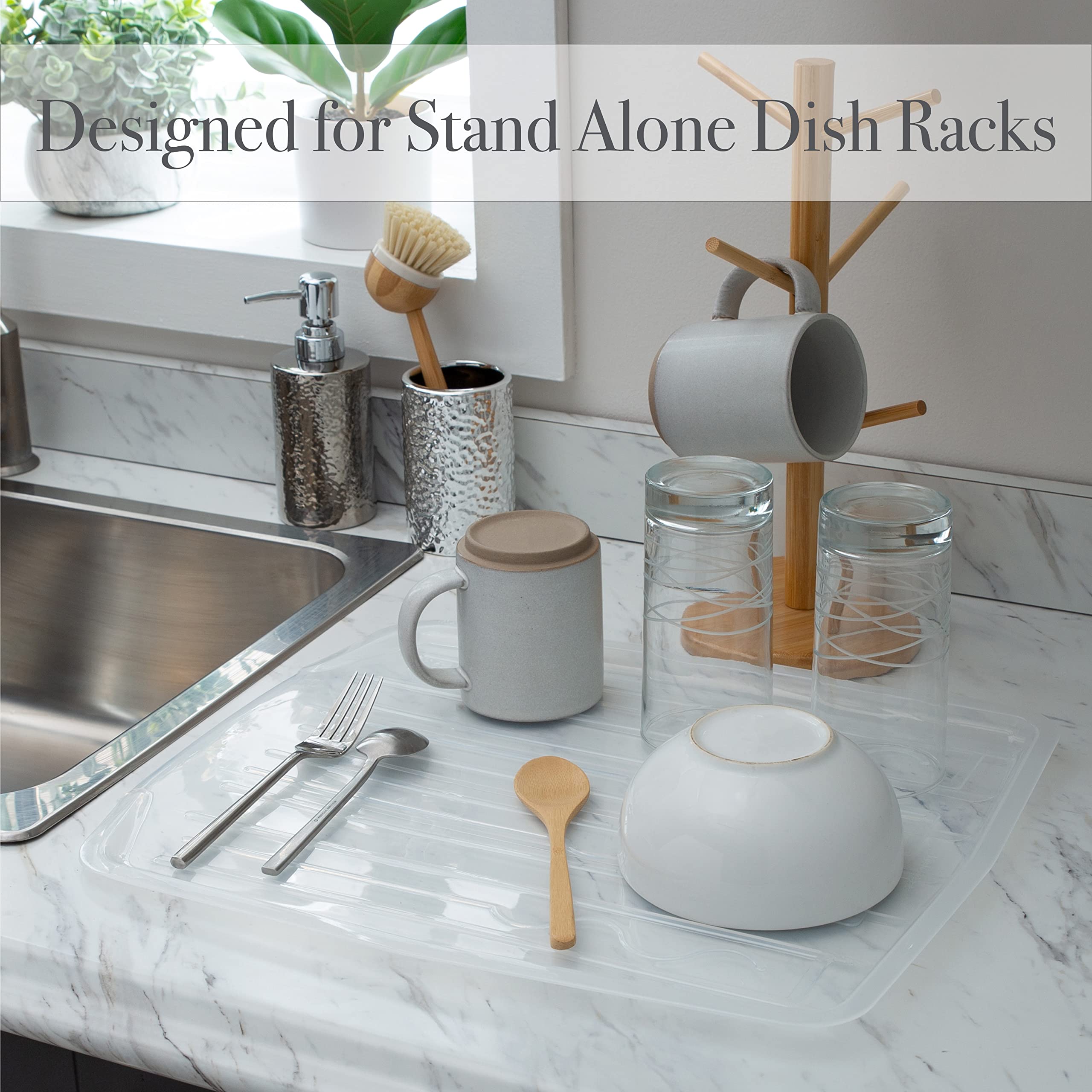 Kitchen Details Countertop Draining Tray | Dimensions: 18''X 15''X 1''| Designed For Stand Alone Dish Racks | Durable | Prevents