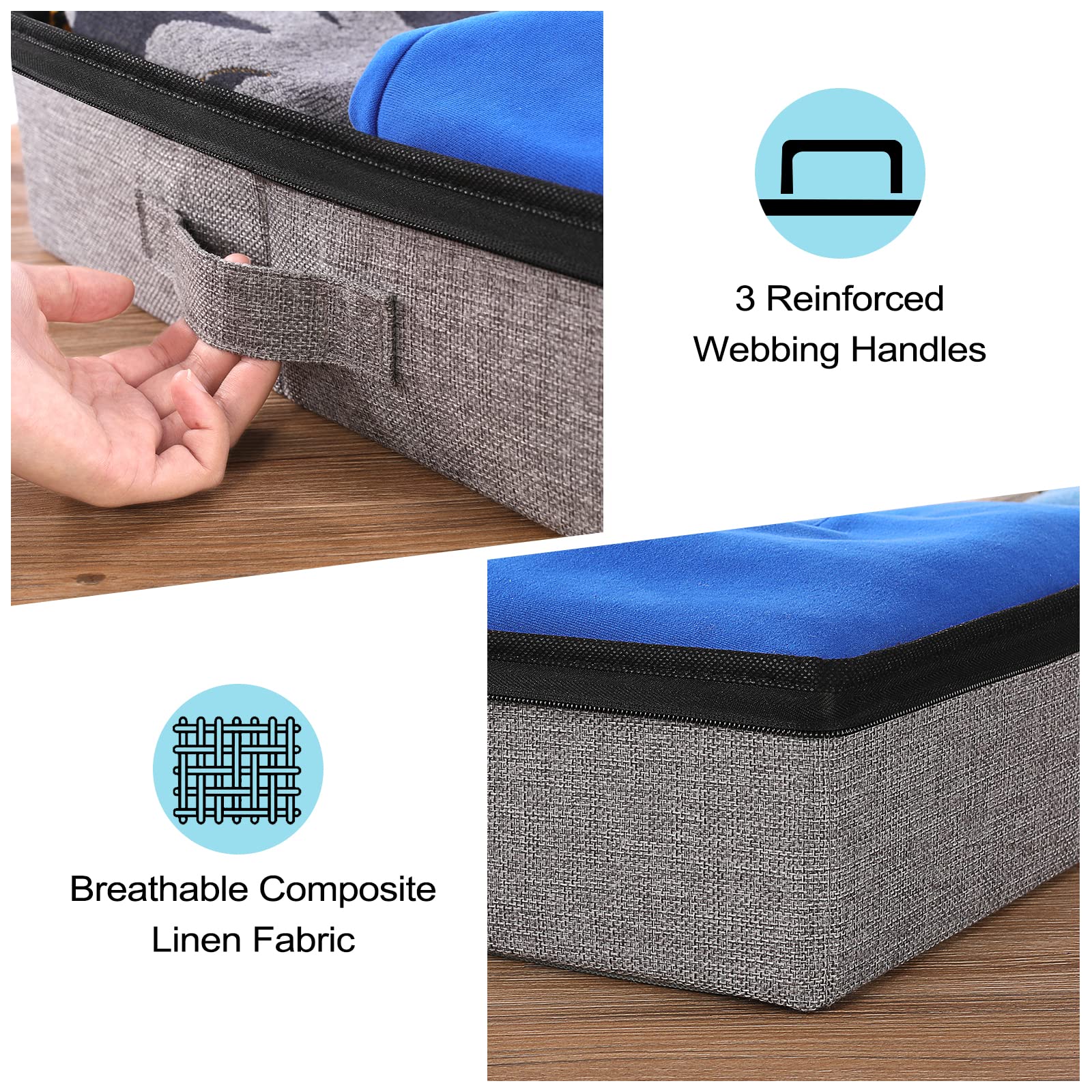 TidyCorner 2-Pack Under Bed Storage Containers, 4.5 Inches Tall Low Profile Underbed Clothes Storage Organizer Bin with Sturdy S