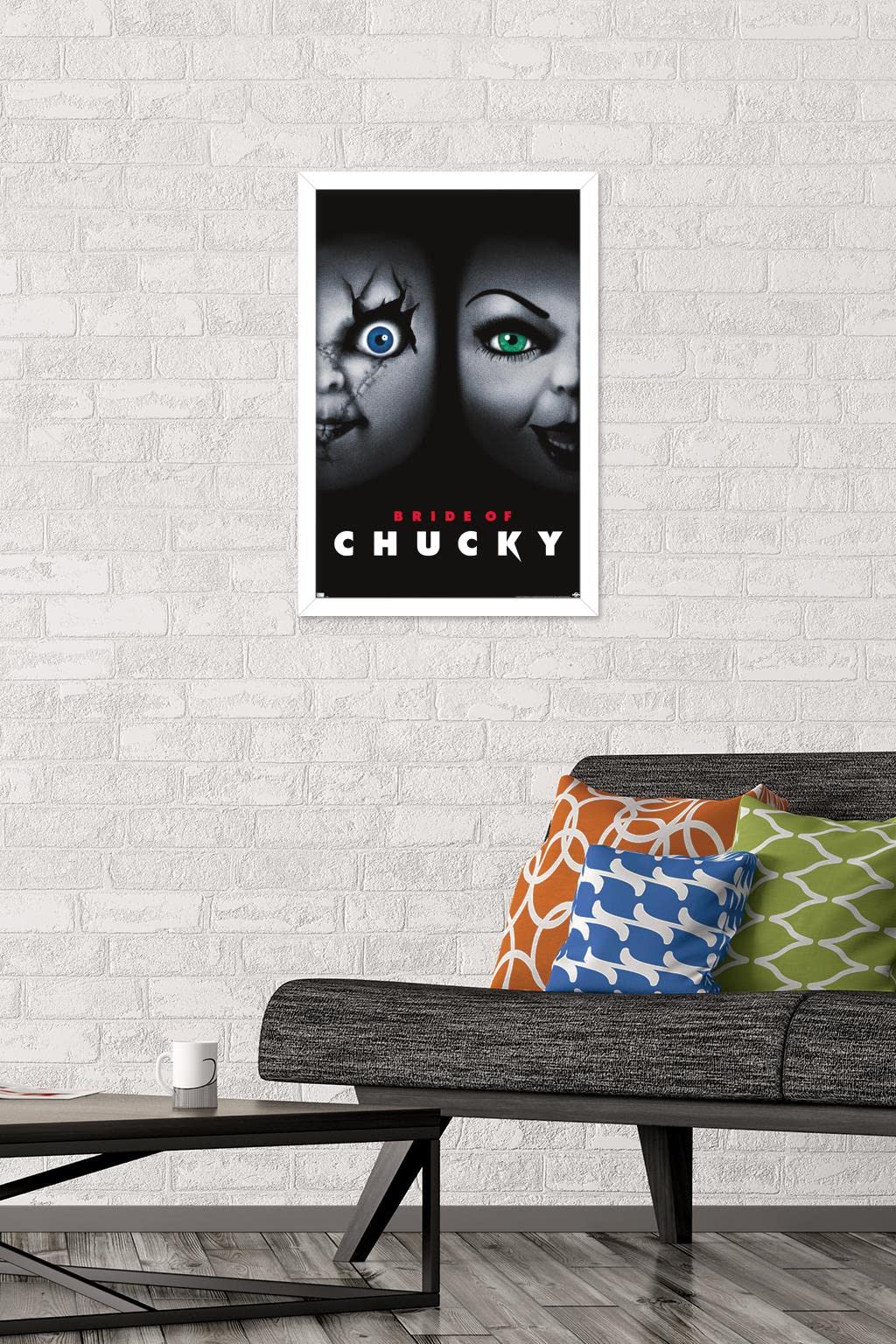 Trends International Child'S Play: Bride Of Chucky - One Sheet Wall Poster, 14.725'' X 22.375'', White Framed Version