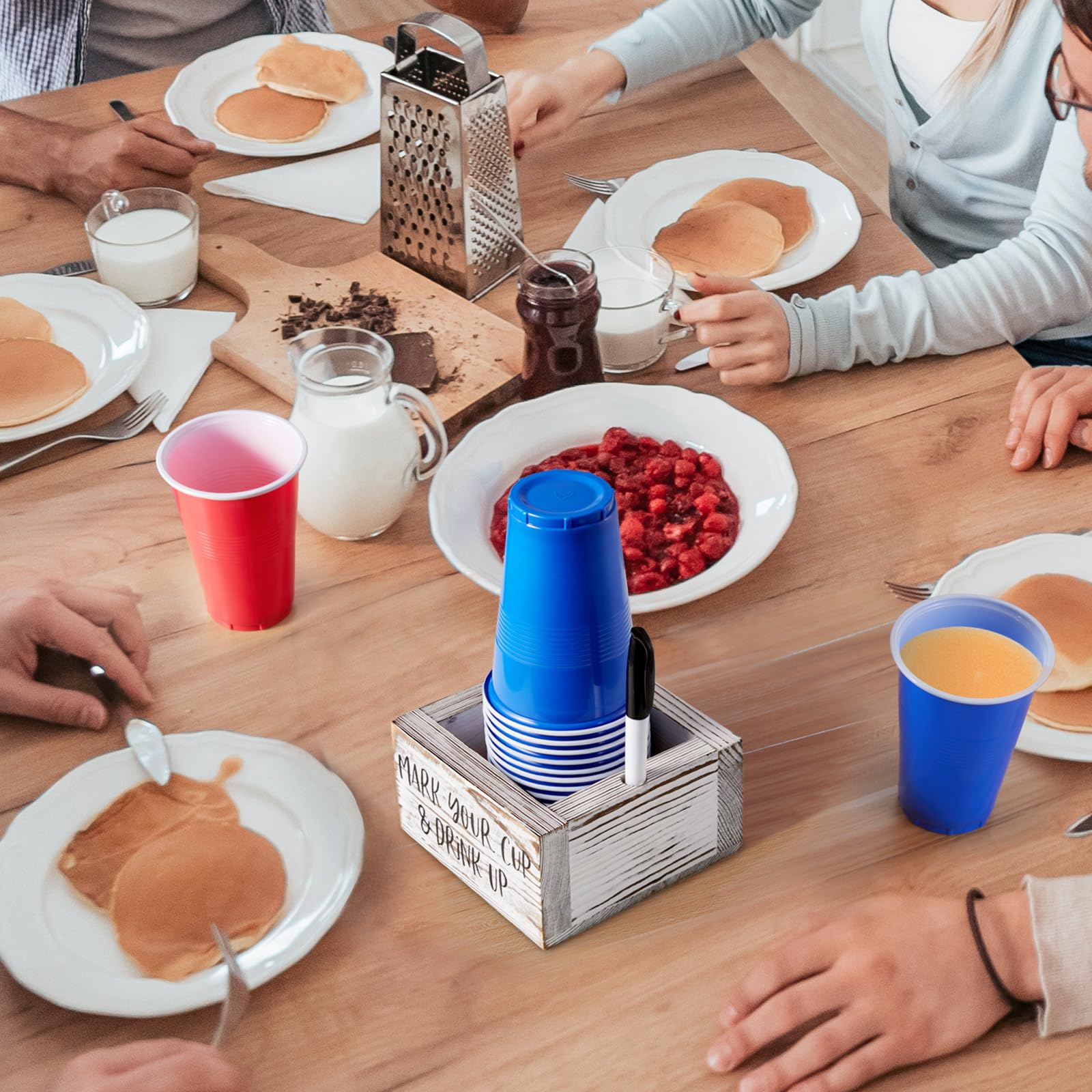 Drastar Disposable Cup Holder With Marker Slot, Mark Your Cup And Drink Up Caddy, Hosting Essentials Drink Holder For Party Bar,