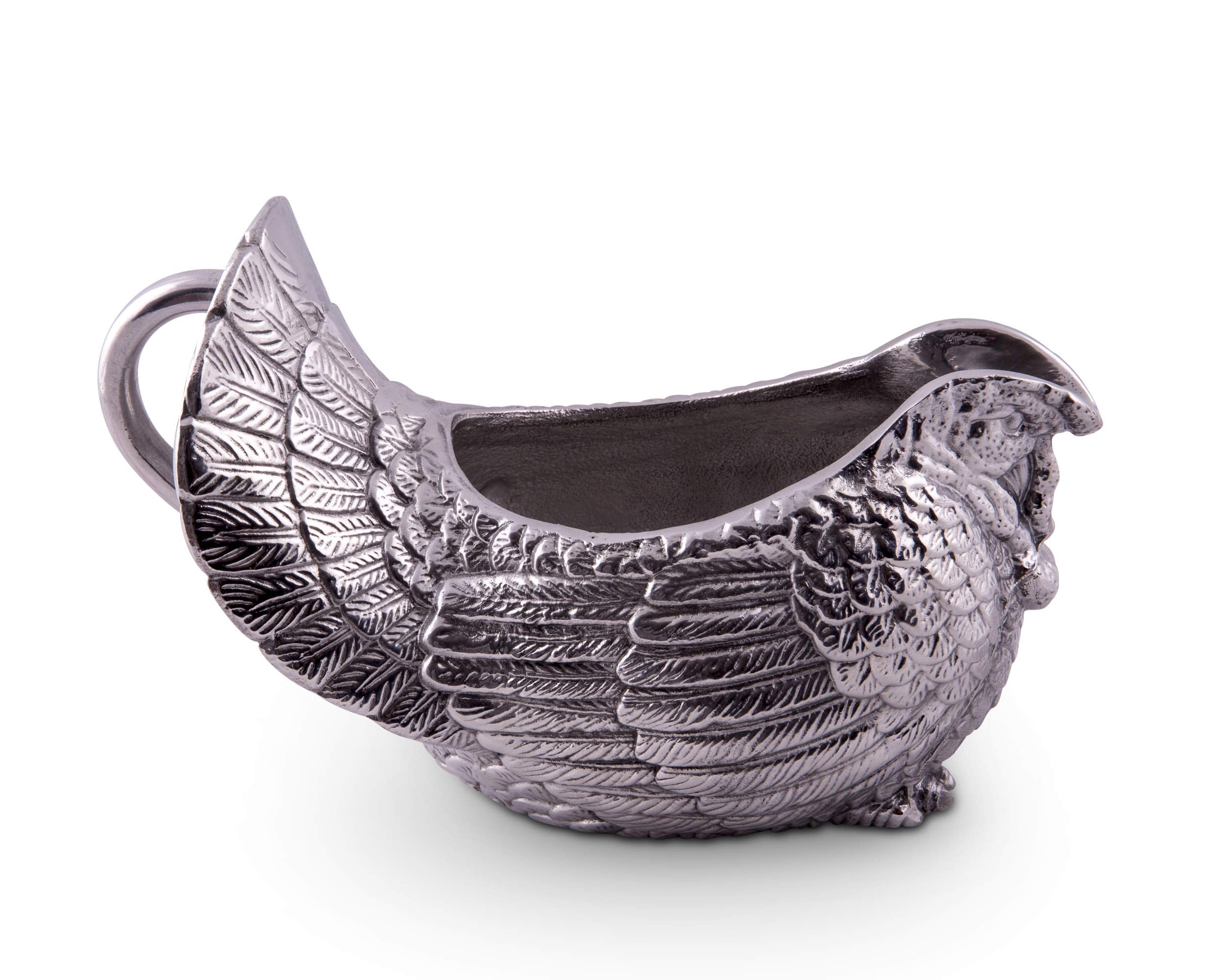 Arthur Court Designs Aluminum Turkey Gravy Sauce Boat/Condiment Bowl 9.5 Inch Long