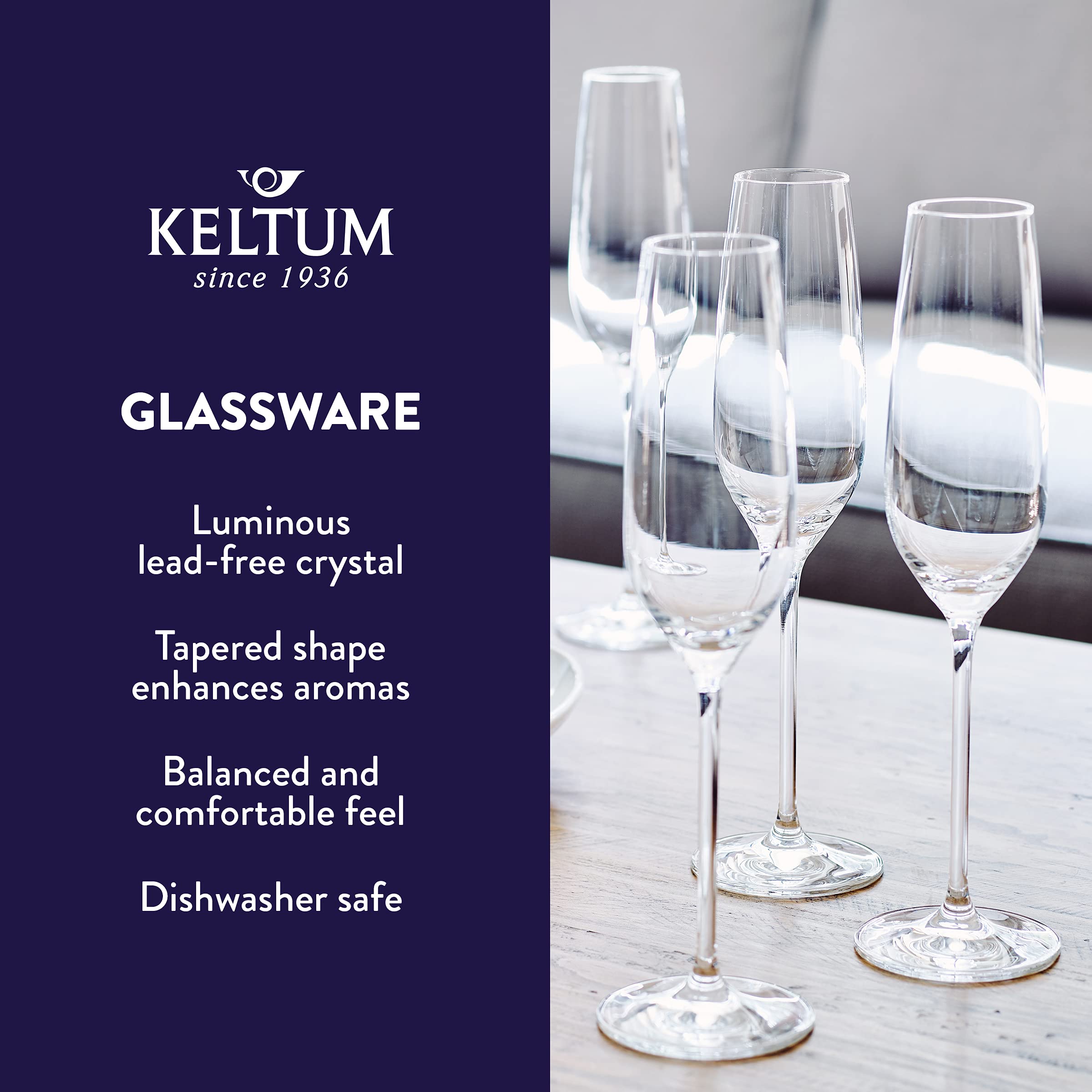 Keltum Lead-Free Crystal Tinted Water Glasses, Set Of 2