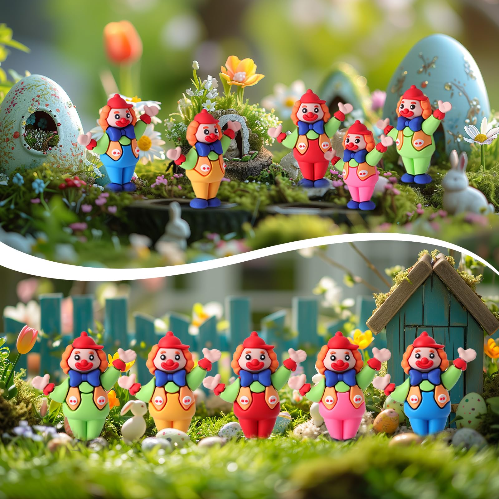 Soulchen Clown Figurines Clown Figure Doll Circle Statues for Kids & Adults for Circus Ornaments Display Home Table Desk Decor C