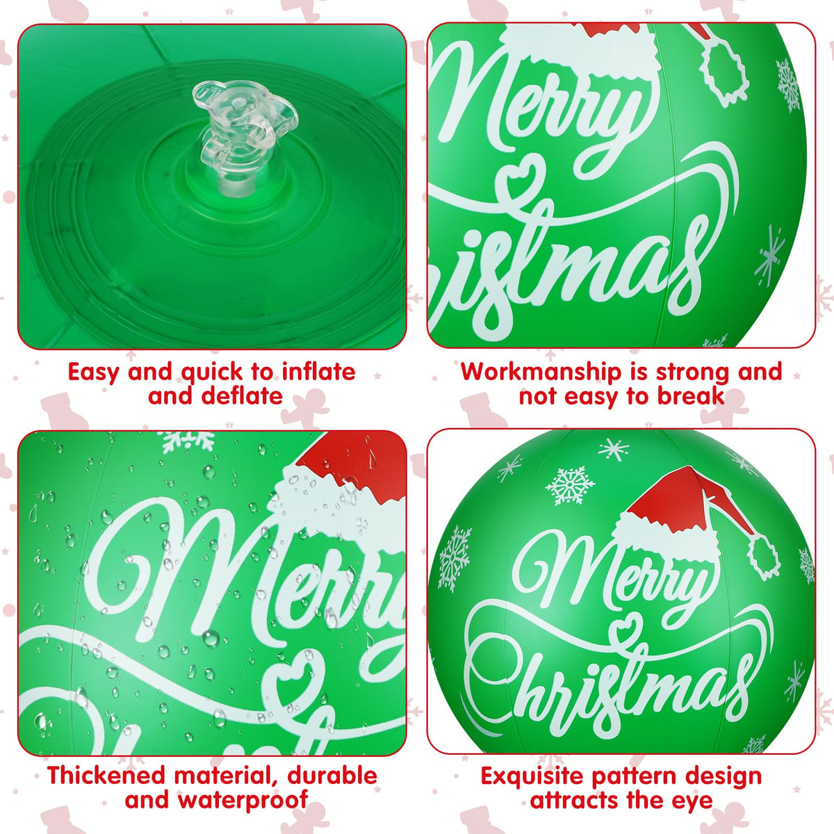 Jetec 18 Pcs 16 Inch Giant Inflatable Christmas Ball PVC Hanging Decor ...