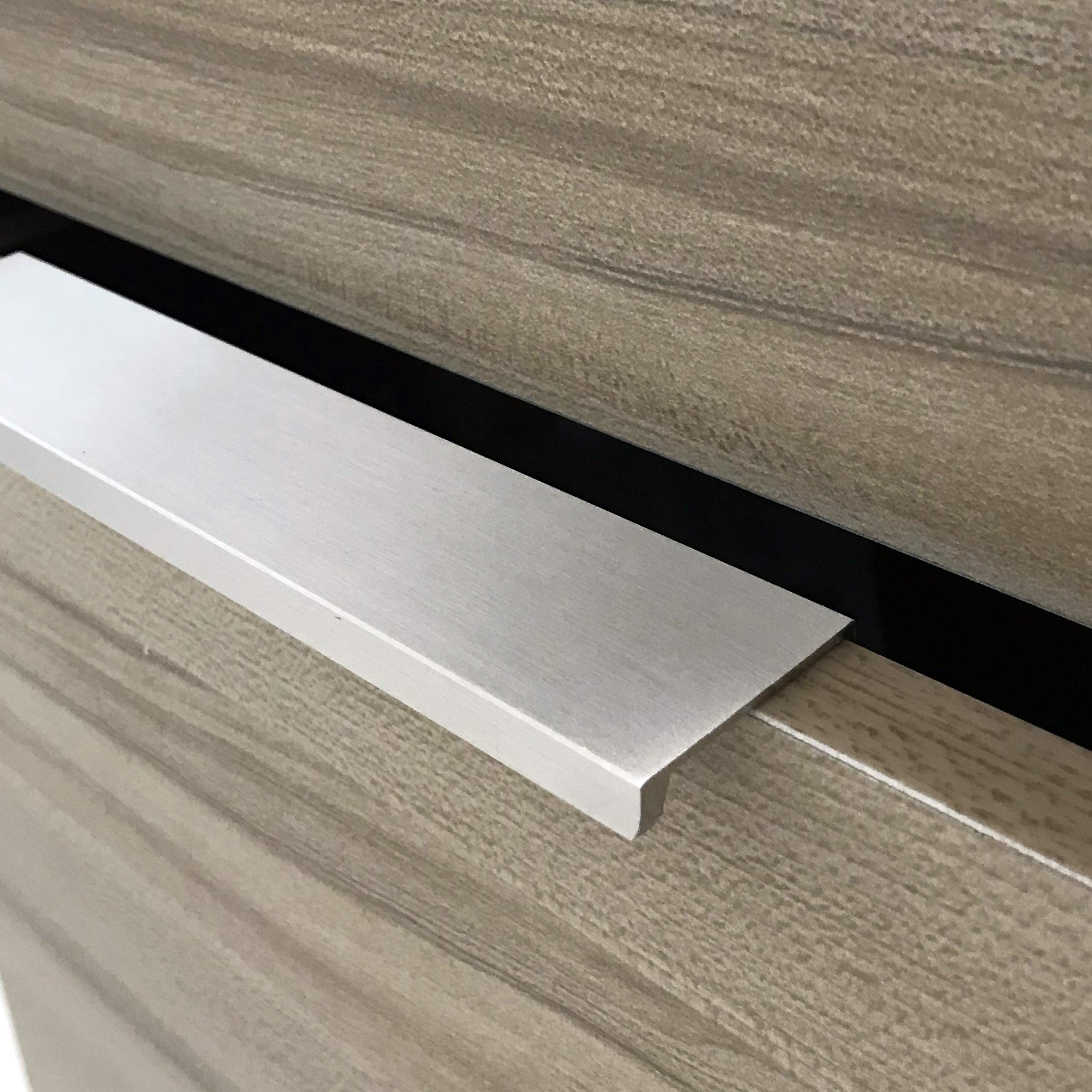 10-Pack Cabinets Drawers Edge Pulls - 5 Overall Length, Brushed Nickel, Concealed Tab Pulls For Kitchen Garage Cabinet Drawers,