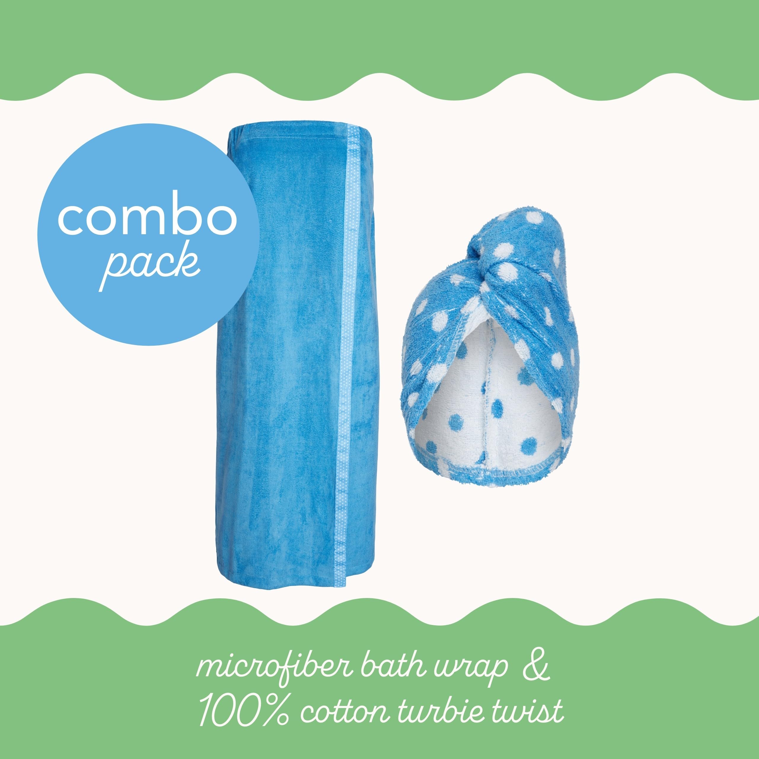 Turbie Twist Microfiber Hair Towel Wrap - for Women, Men & Kids - Travel & Bathroom Essential - Quick Dry Bath & Hair Towel - Bl