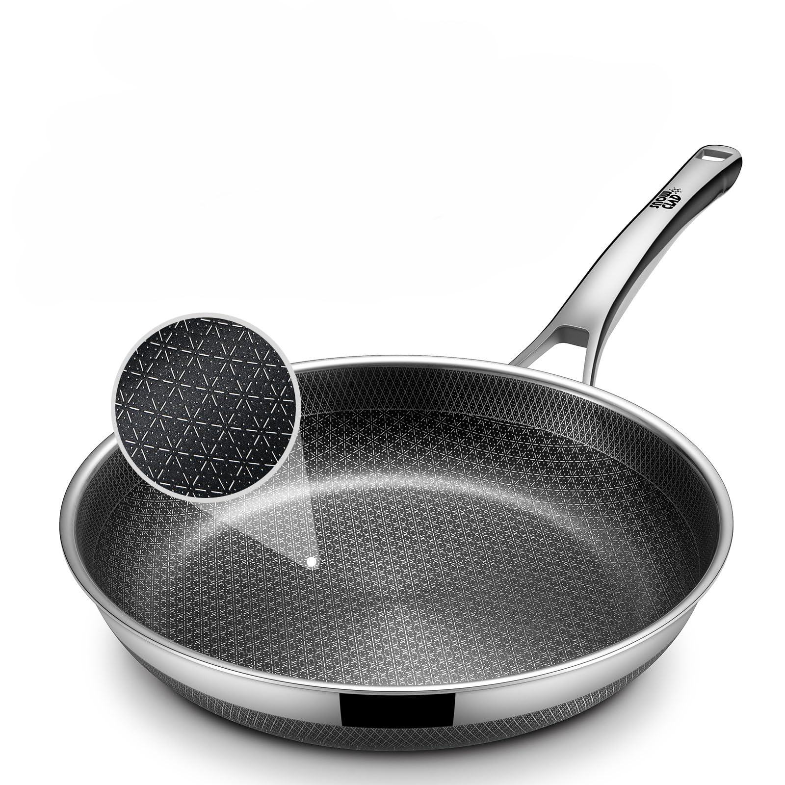 Non Stick Frying Pans, 9.5-Inch, Hybrid Frying Pans Nonstick,Non Stick Skillets Stainless Steel, Dishwasher & Oven-Safe, Inducti
