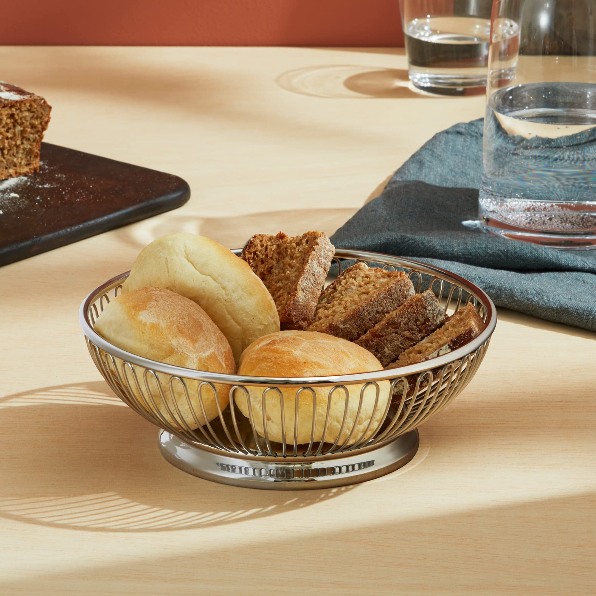 Alessi Round Wire Basket, Silver, 8-Inch