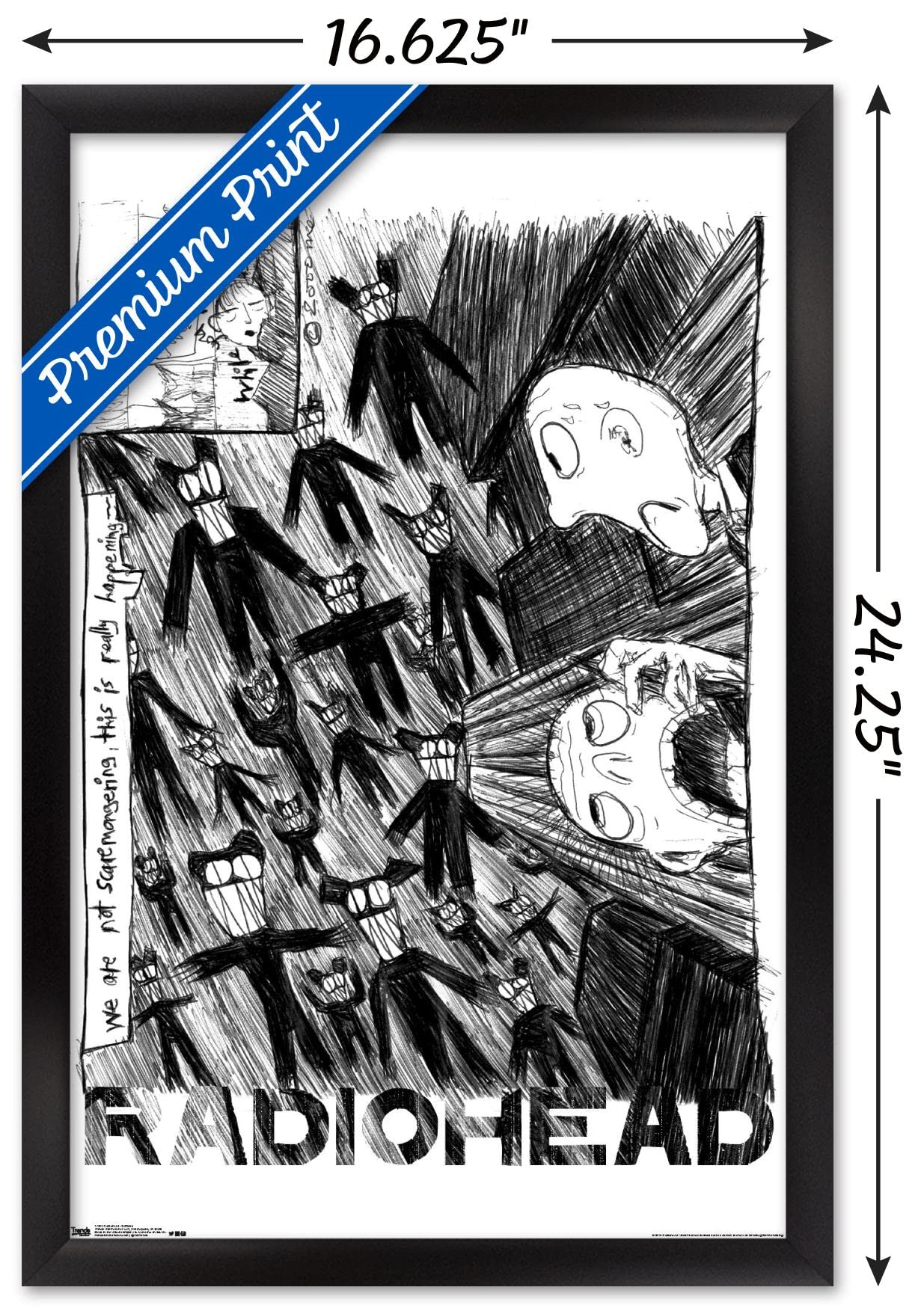 Trends International Radiohead - Scribble Wall Poster, 14.725'' X 22.375'', Black Framed Version