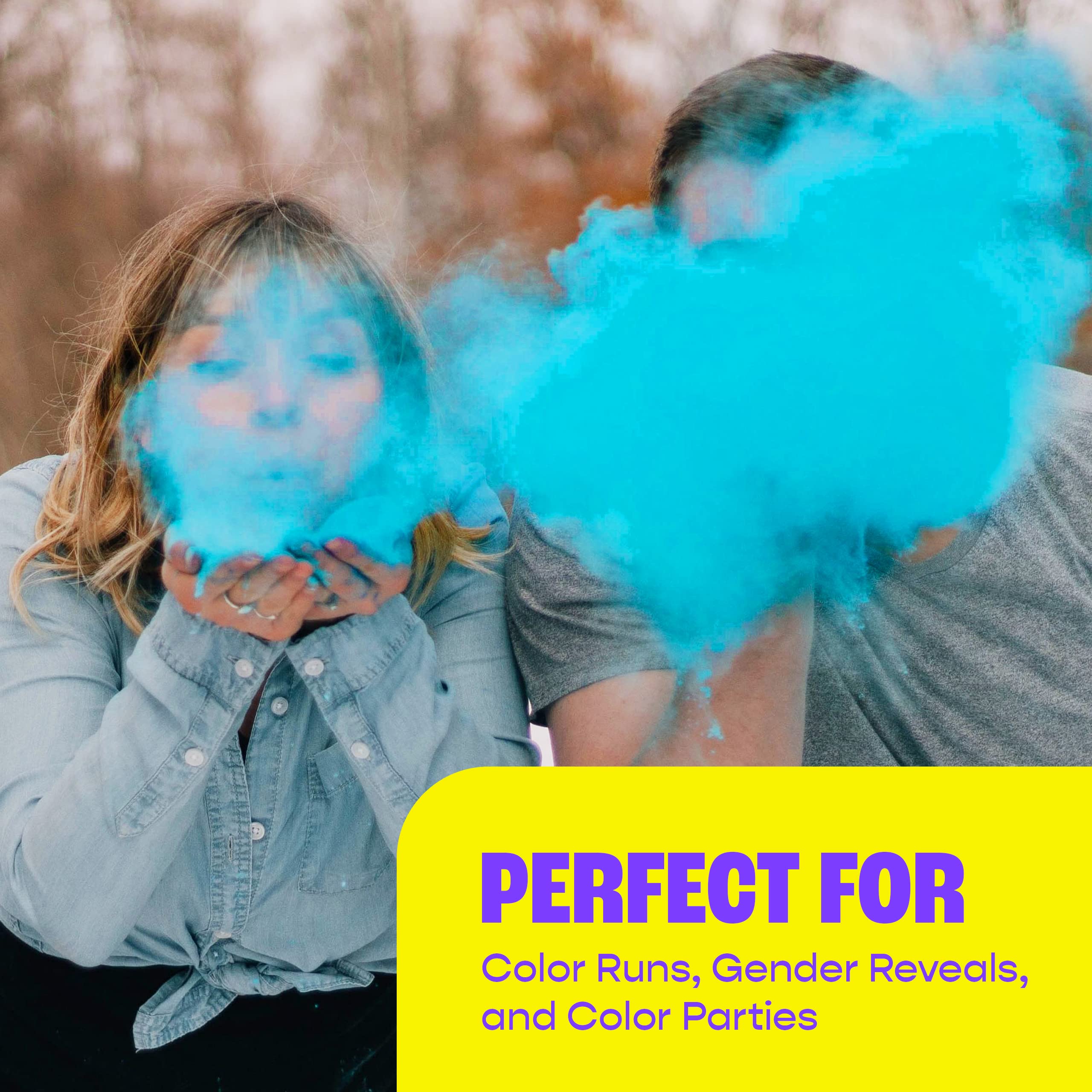 Chameleon Colors Blue Gender Reveal Powder - 1 Lb Bags - 10 Pack - For 8-10 People - Vibrant Blue Color - Powder For Baby Boy Ge