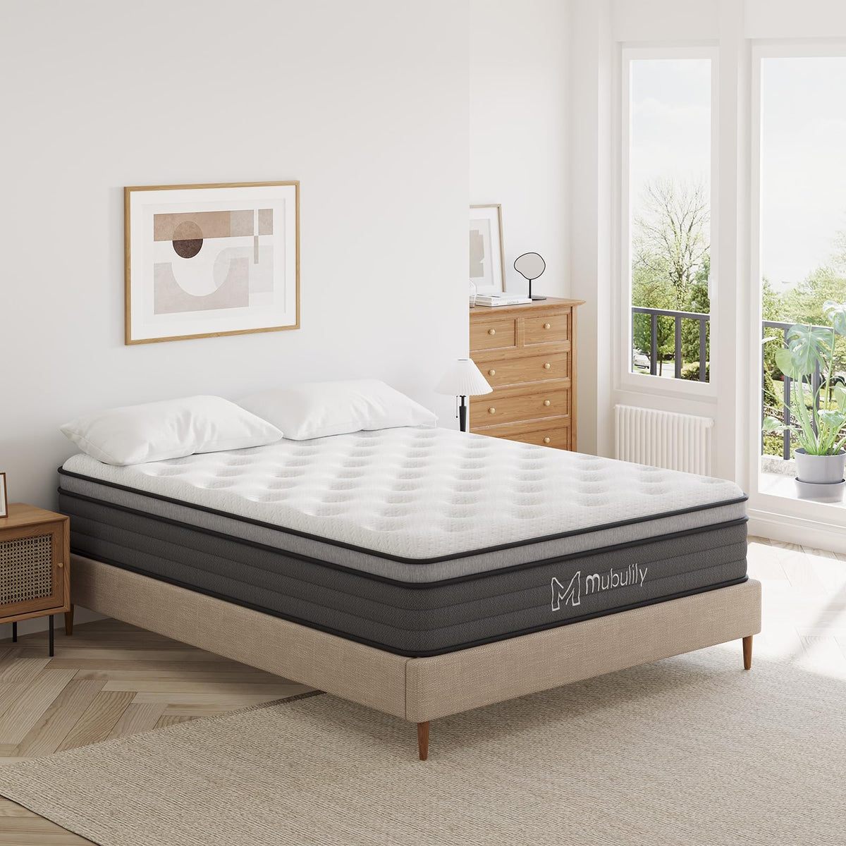Mubulily Full Mattress,8 Inch Hybrid Mattress In A Box With Gel Memory Foam,Motion Isolation Individually Wrapped Pocket Coils M