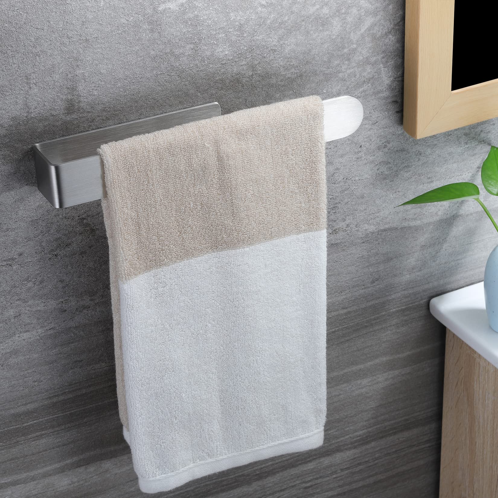 Taozun Towel Holder 11.8 Inch Brushed Hand Towel Rack Bathroom Towel Bar Adhesive Towel Ring Stainless Steel Hand Towel Hanger,