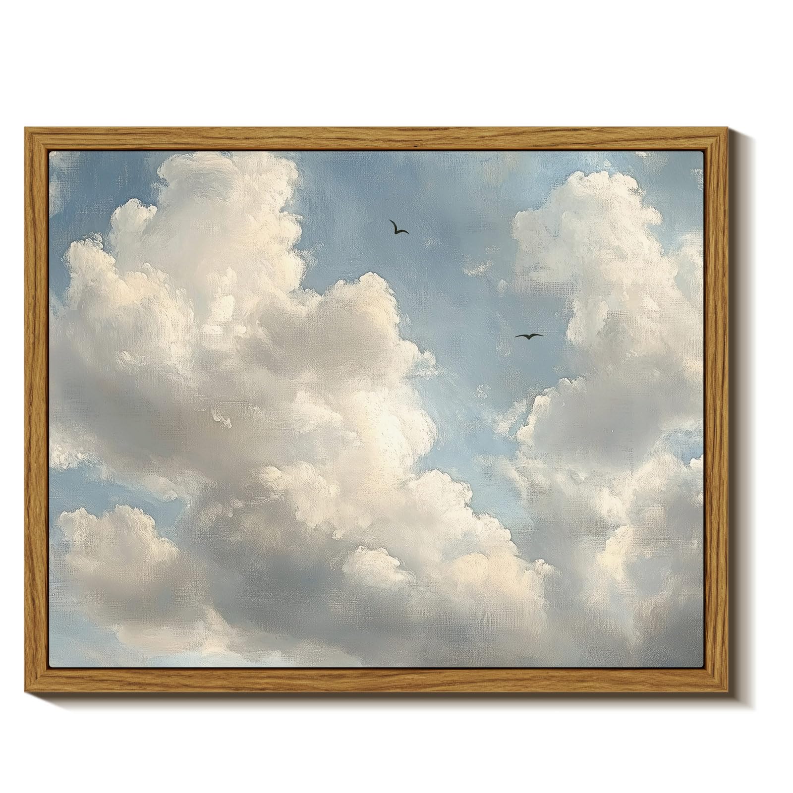 Insimsea Framed Wall Art For Living Room Cloud Canvas Art Wall Decor Bedroom Cloudy Artwork Retro Oil Paintings Pictures Prints