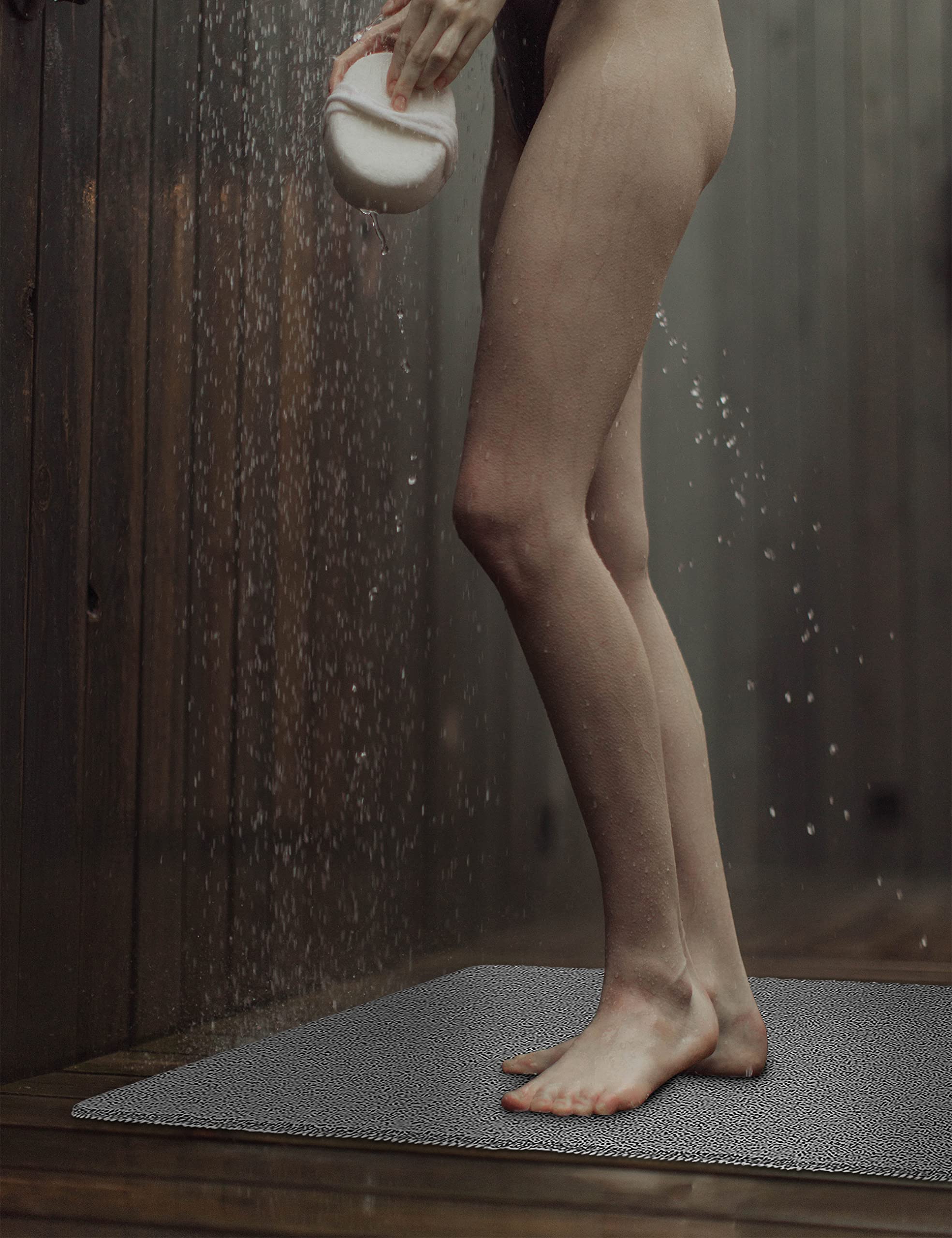 Bathroom Shower Mat Non-Slip Soft Pvc Supportive Textured Quick Drain Loofah Foot Massage Multifunctional Floor Mat For Home & H