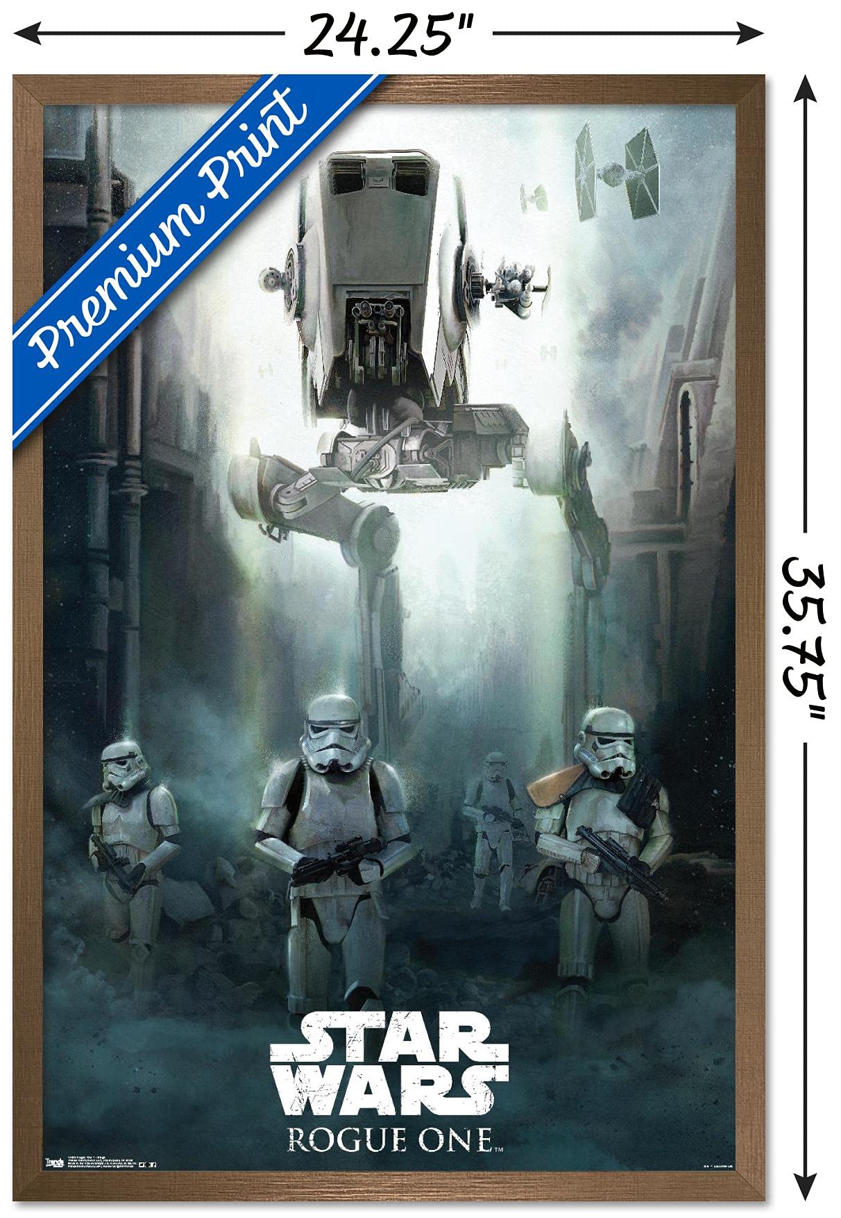 Trends International Star Wars: Rogue One - Siege Wall Poster, 22.375'' X 34'', Bronze Framed Version