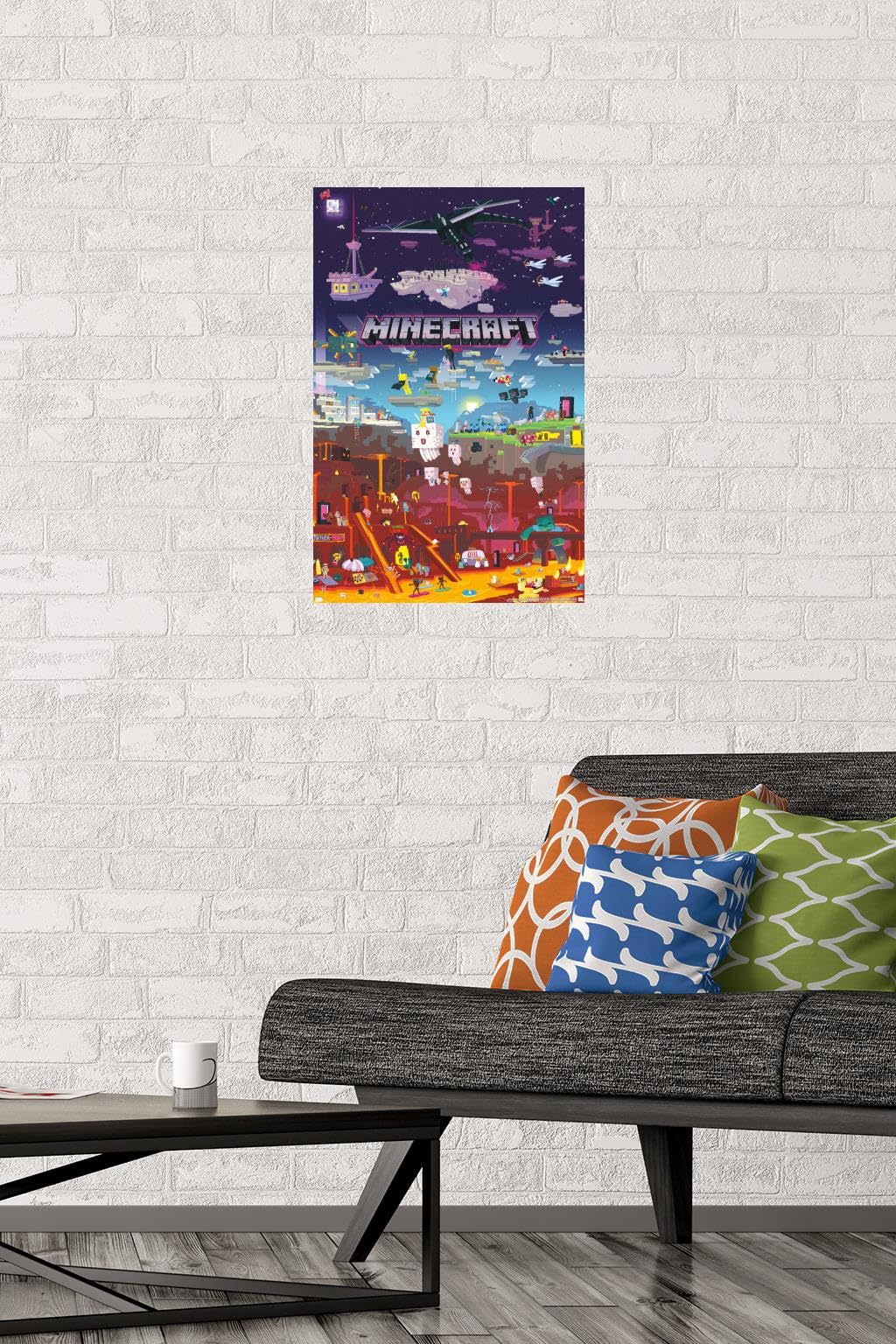 Trends International Minecraft - World Beyond Wall Poster, 14.725'' X 22.375'', Premium Unframed Version