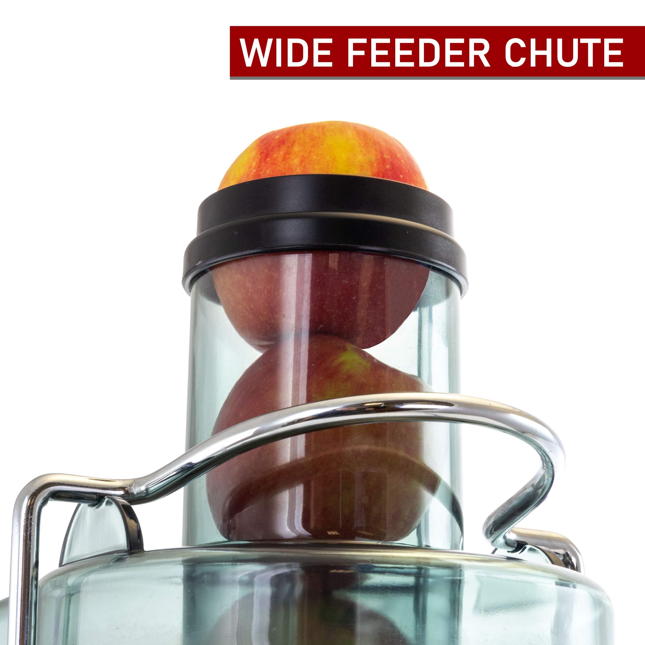 Megachef Wide Mouth Extractor Juice Machine With Dual Speed Centrifugal Stainless Steel Juicer, 3.5 Cup, Chrome Silver