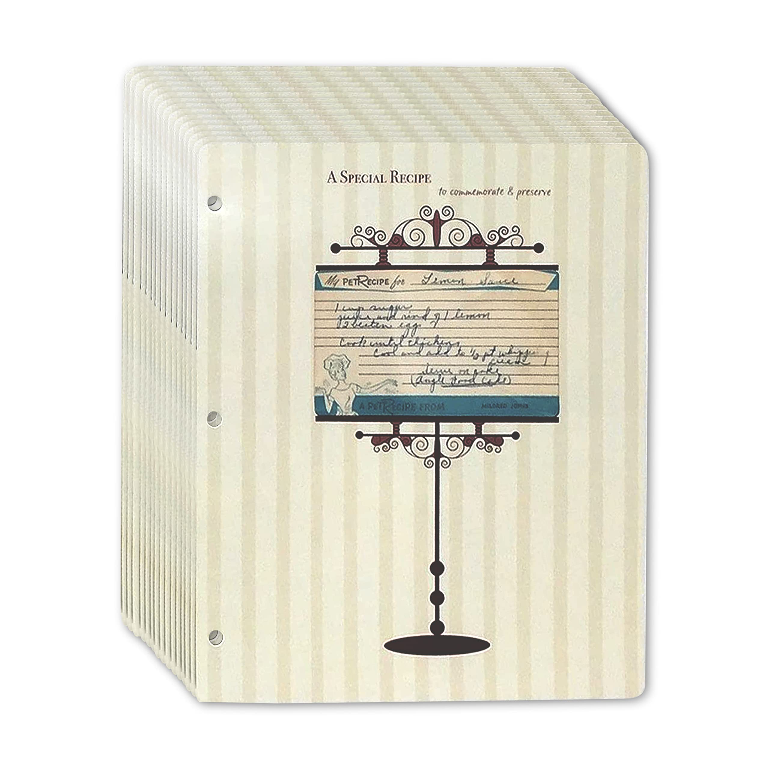 Meadowsweet Kitchens 3 X 5 Vintage Recipe Card Holders For 3 Ring Binders