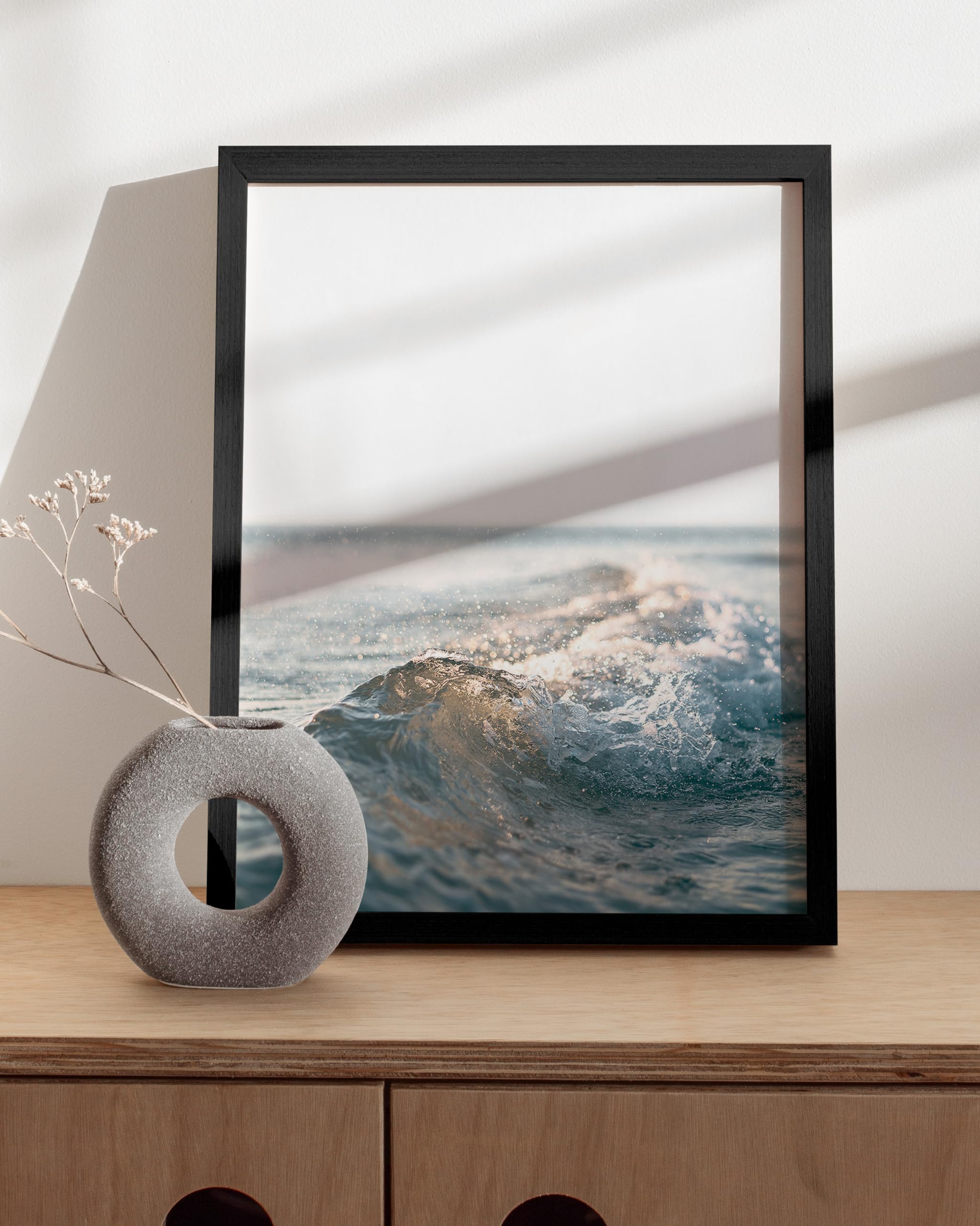 HAUS AND HUES Ocean Wall Art and Wave Poster - Ocean Wave Posters and Beach Art  Ocean Posters Wave Poster and Ocean Wall Decor Beachy Decorations Home Decor Waves Poster UNFRAMED 12''x16''