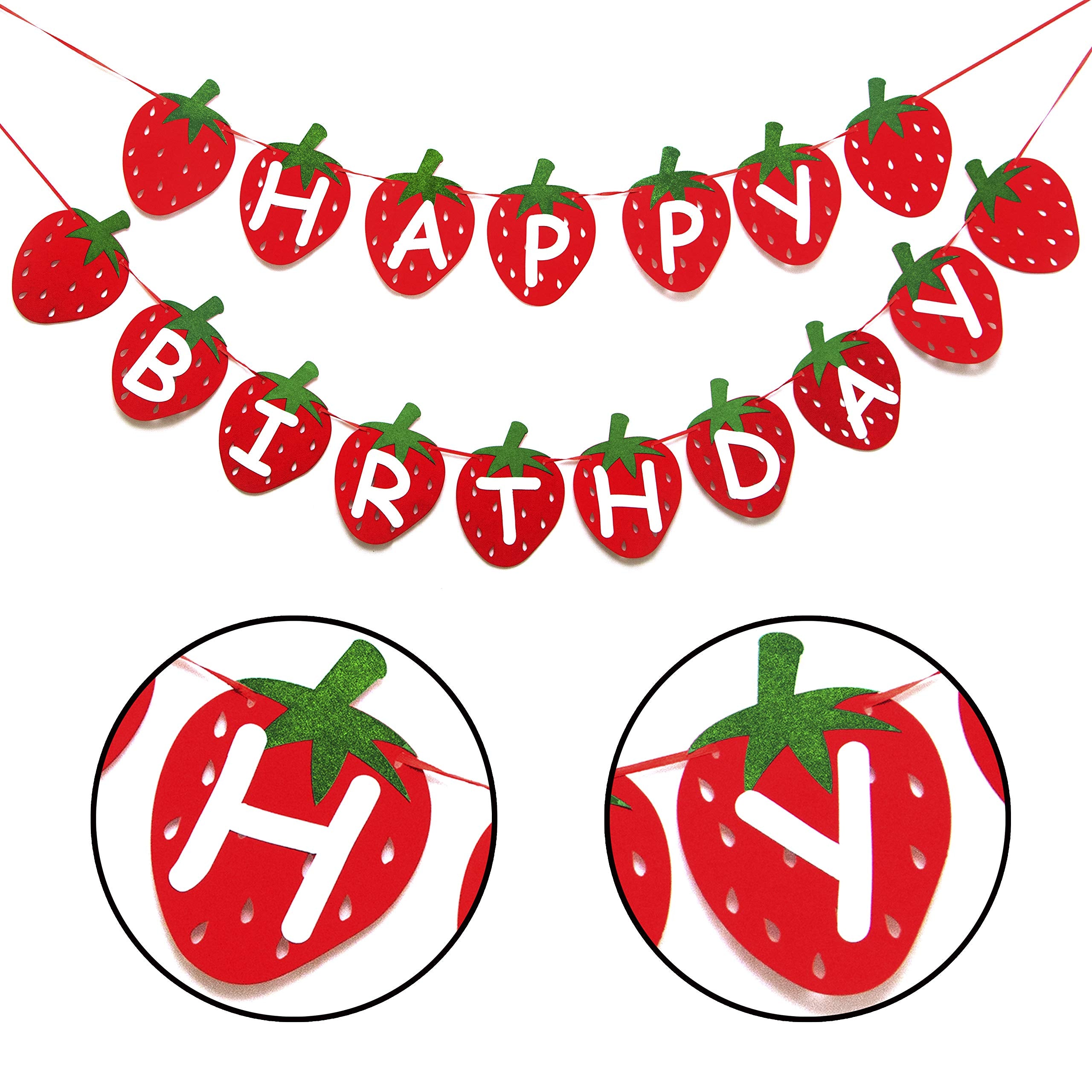 Seyal - Strawberry Happy Birthday Banner