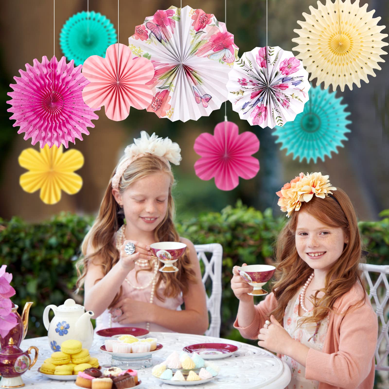 Sunbeauty Paper Flowers Decorations For Wall Tea Party Decoration Paper Fans Classroom Decoration Paper Floral Backdrop Decor Pa