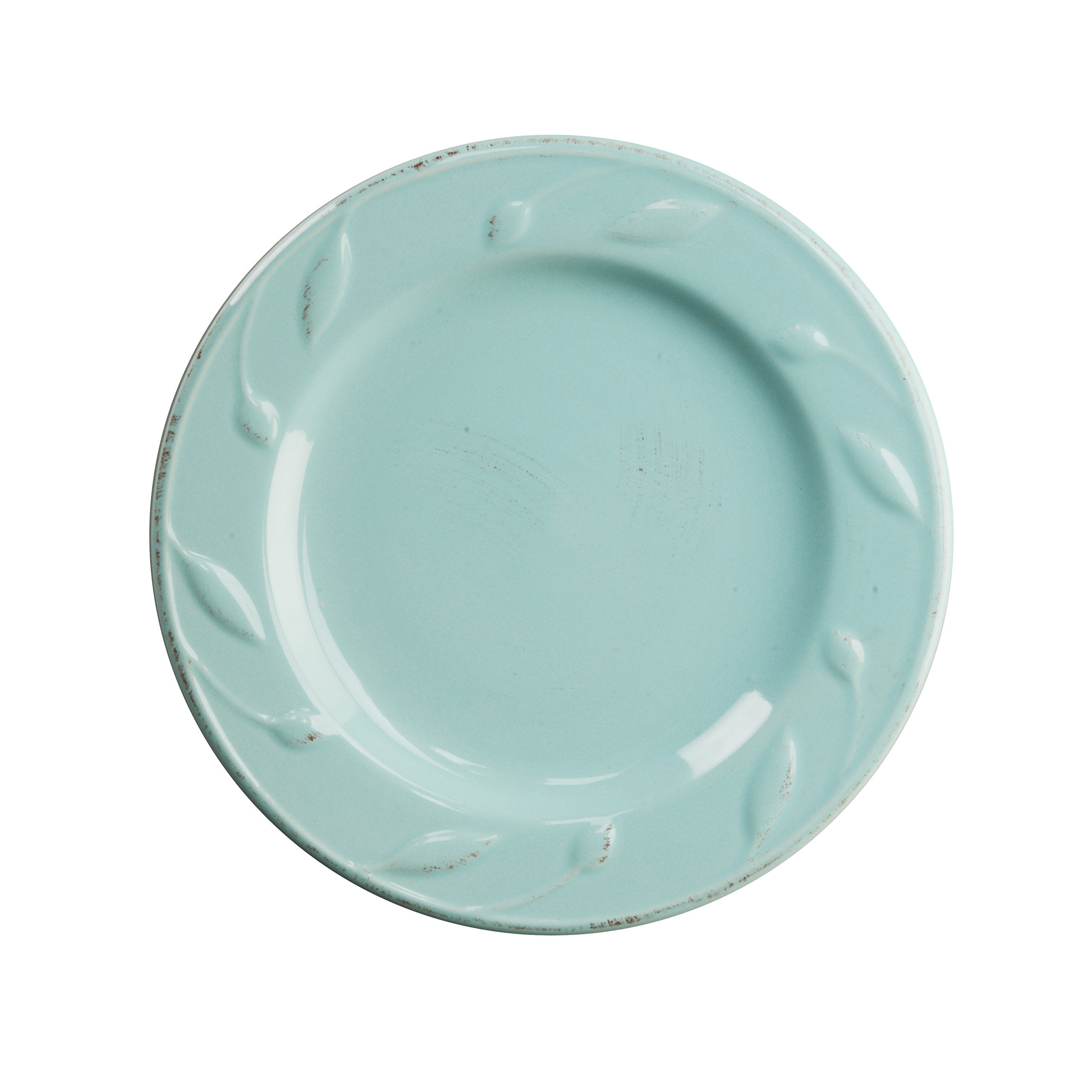 Signature Housewares 4 Piece Sorrento Collection Stoneware Dinnerware Set, Aqua Blue