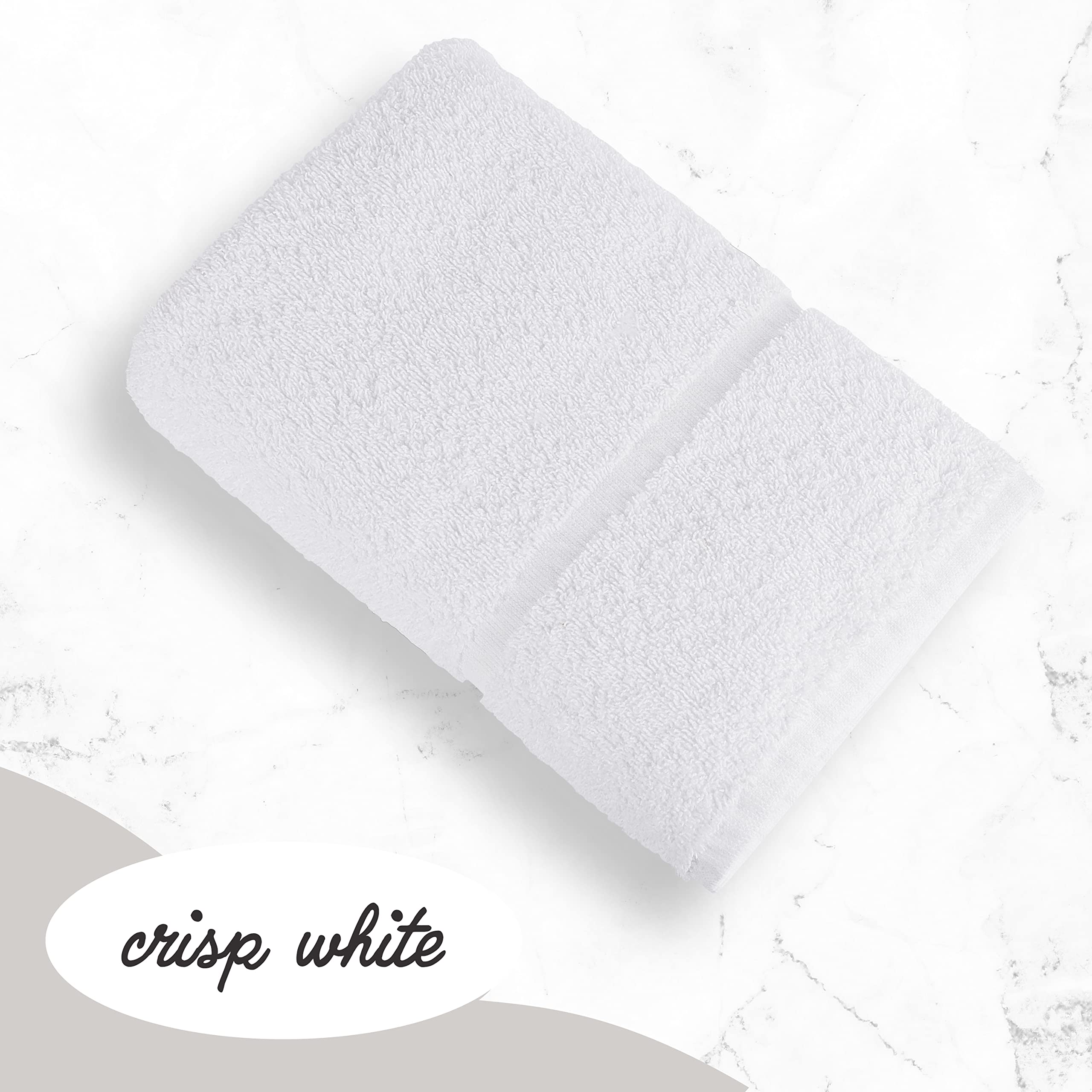 Green Lifestyle Dobby Border Towel 27X54 Cotton Blend Soft And Plush Crisp Highly Absorbent White Bath Towel Ideal For Home, Hot