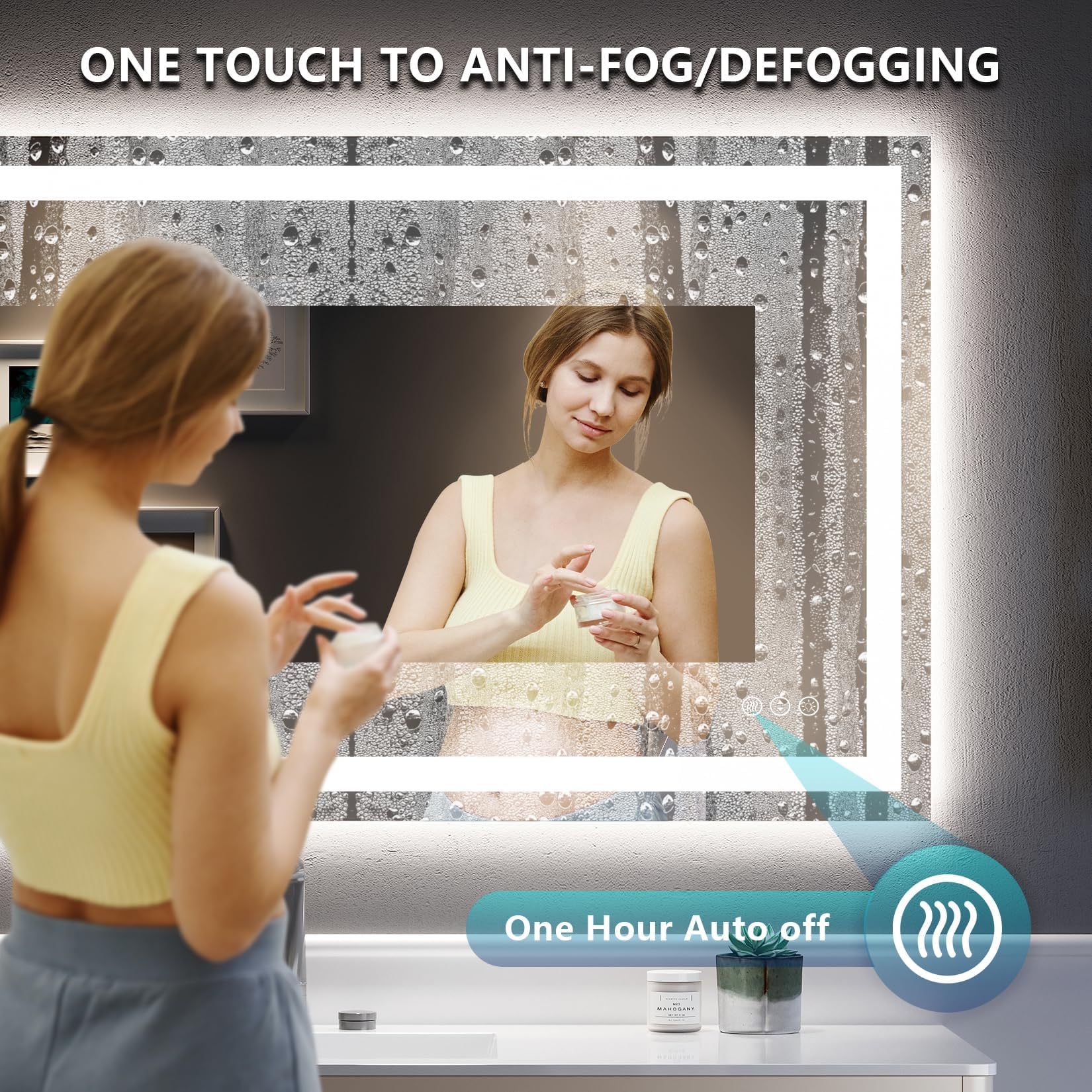 YEELAIT LED Bathroom Mirror with Lights 28x36 Inch Front and Backlit Lighted Vanity Mirror for Bathroom Wall with 3 Colors Dimmable Anti-Fog Memory Shatter-Proof IP54 Waterproof Horizontal/Vertical