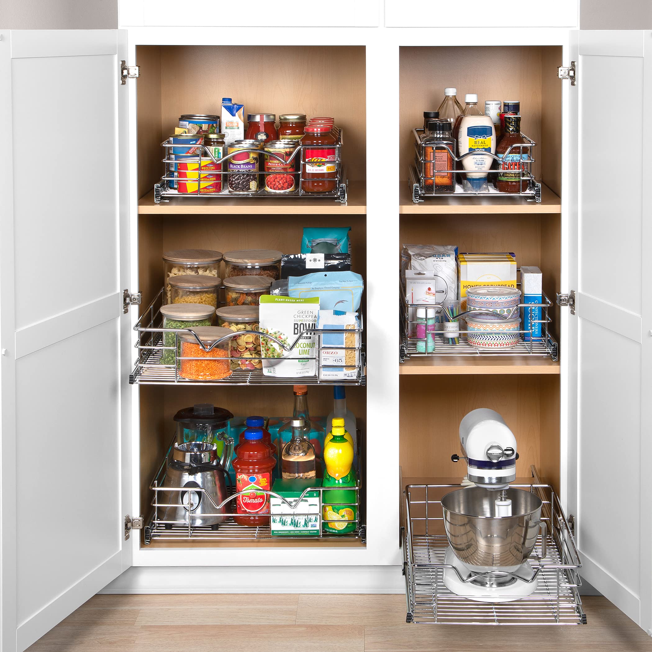 Hold N Storage Heavy-Duty Premium Collection Pull Out Cabinet Organizer - Pantry Drawer Slide Out Caddy -Lifetime Limited Warran