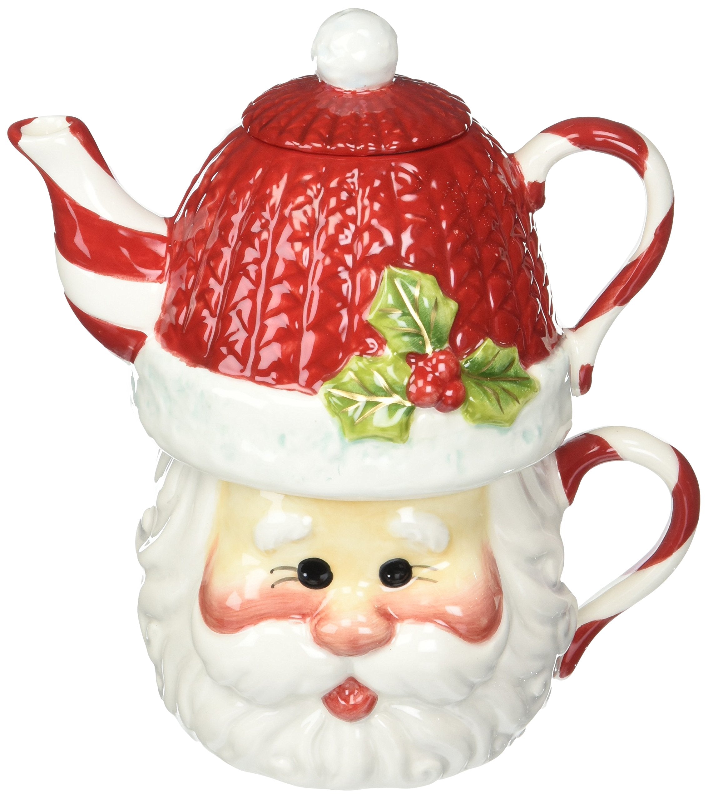 Cosmos Gifts Santa Tea For 1 Tea Set, 6-1/4-Inch