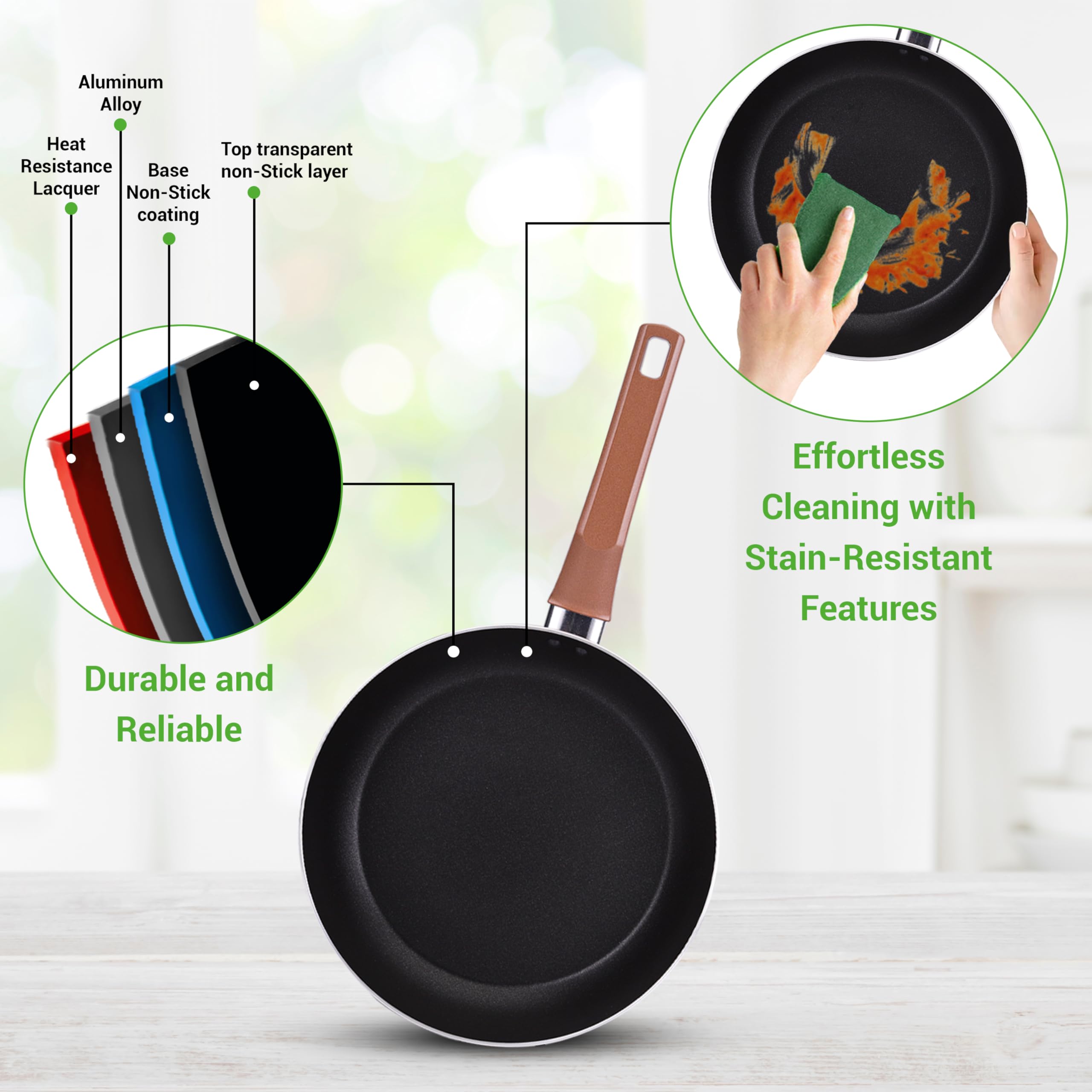NutriChef 13 Pcs. Nonstick Kitchen Cookware PFOA/PFOS-Free Heat Resistant Kitchenware Set w/Saucepan, Frying Pans, Cooking Pots,